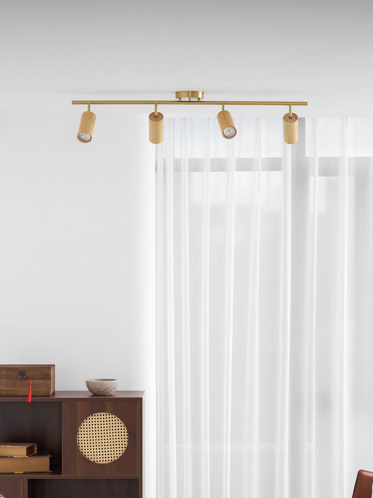 Caspwell Wood Flush Mount Ceiling Light