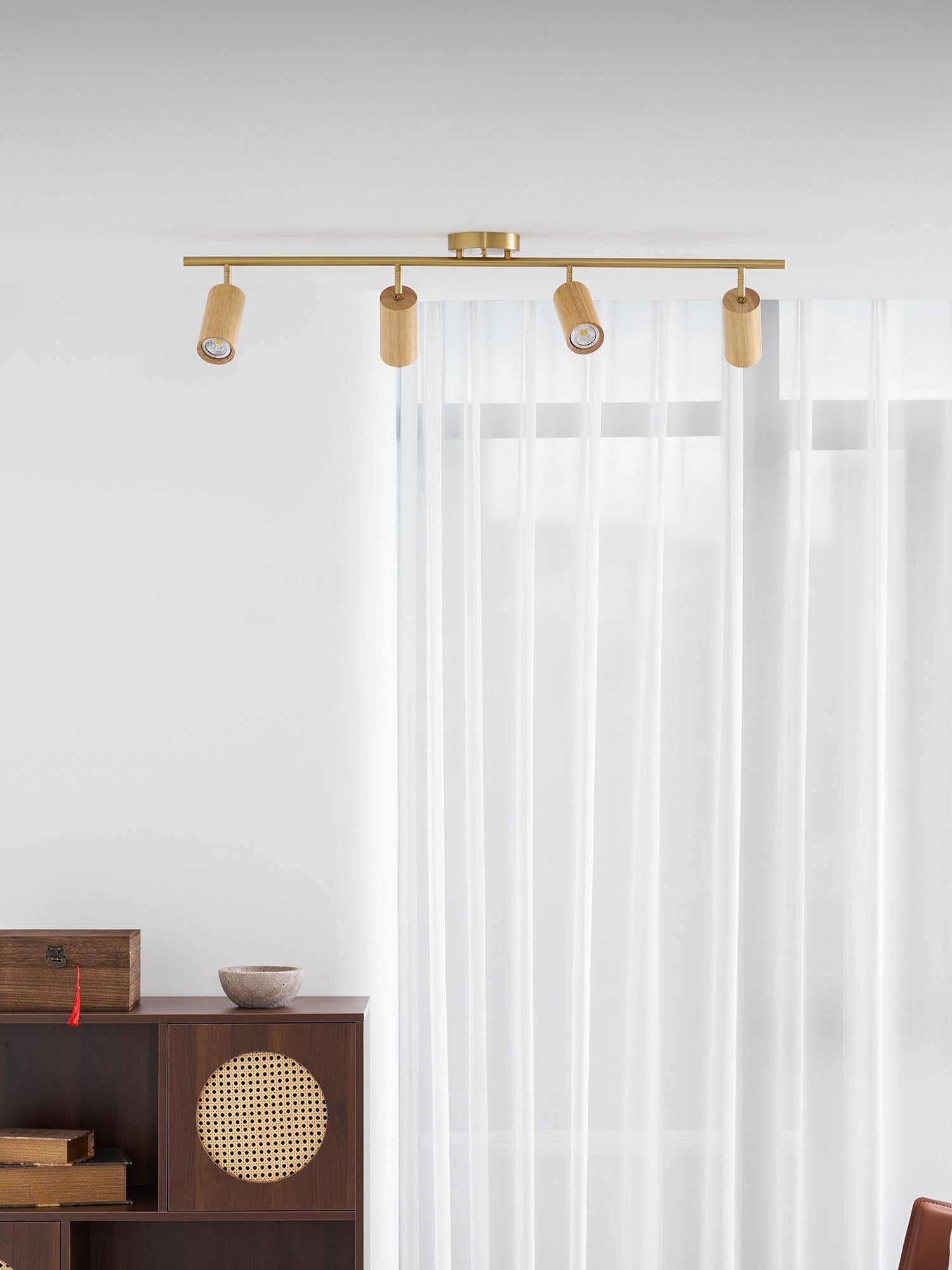 Caspwell Wood Flush Mount Ceiling Light