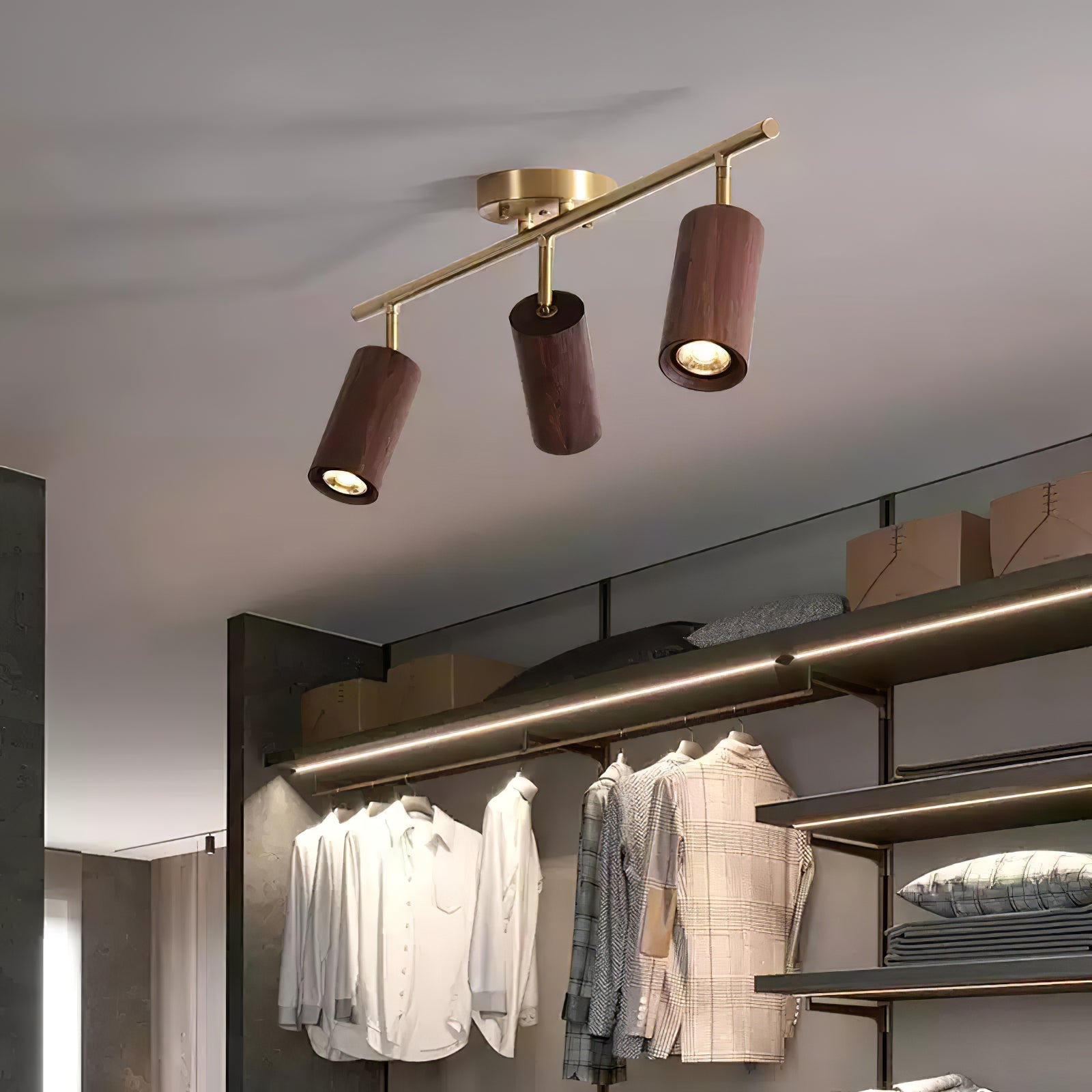 Caspwell Wood Flush Mount Ceiling Light