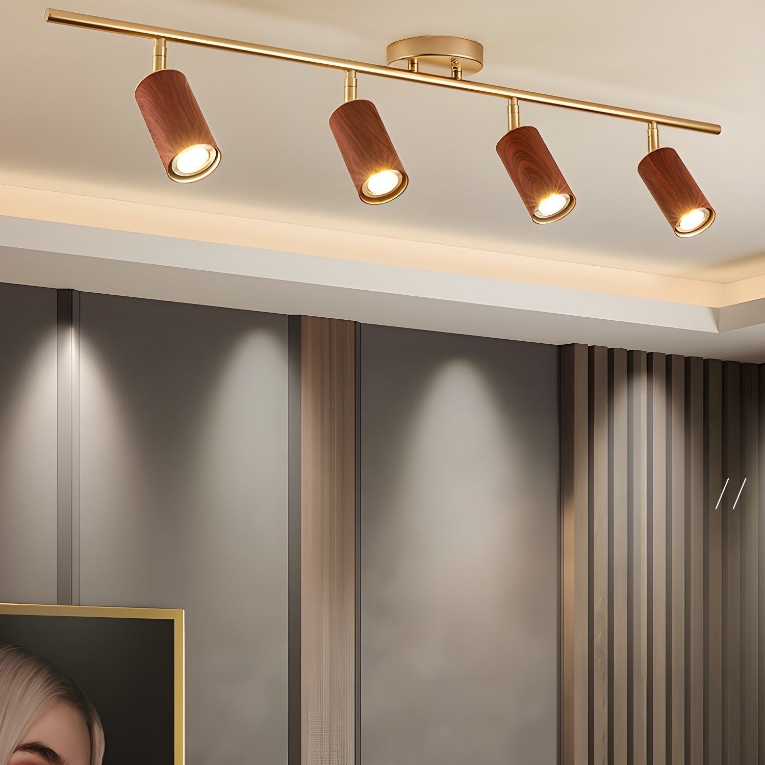 Usolila Modern Minimalist Wood Ceiling Light - Neutral Decor