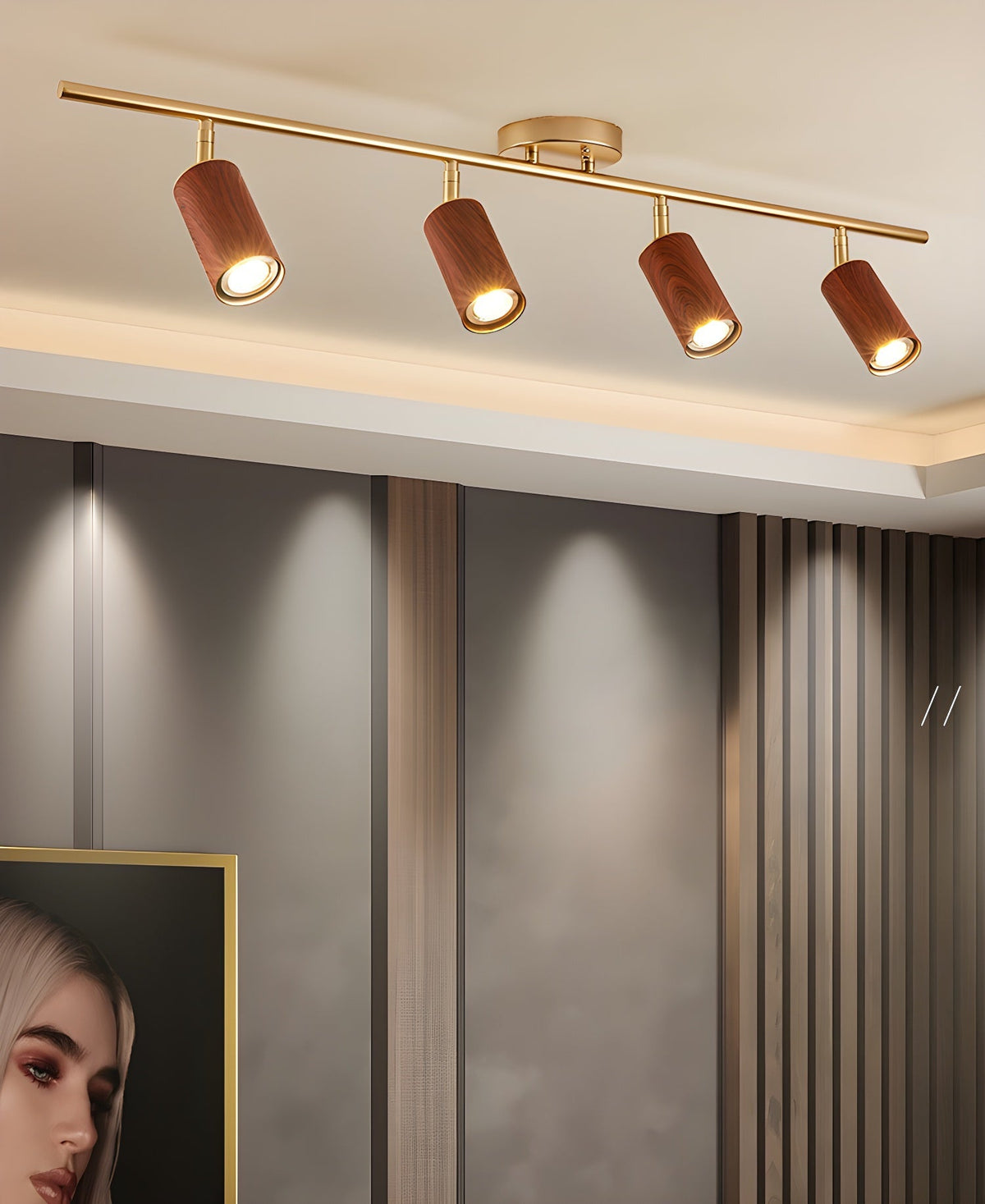 Caspwell Wood Flush Mount Ceiling Light