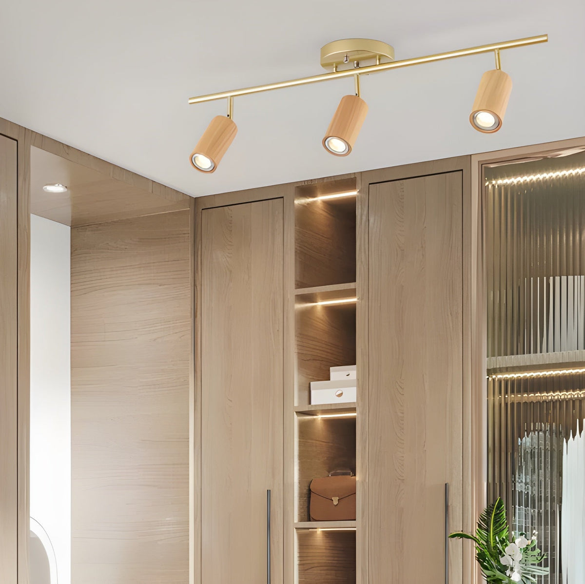Caspwell Wood Flush Mount Ceiling Light