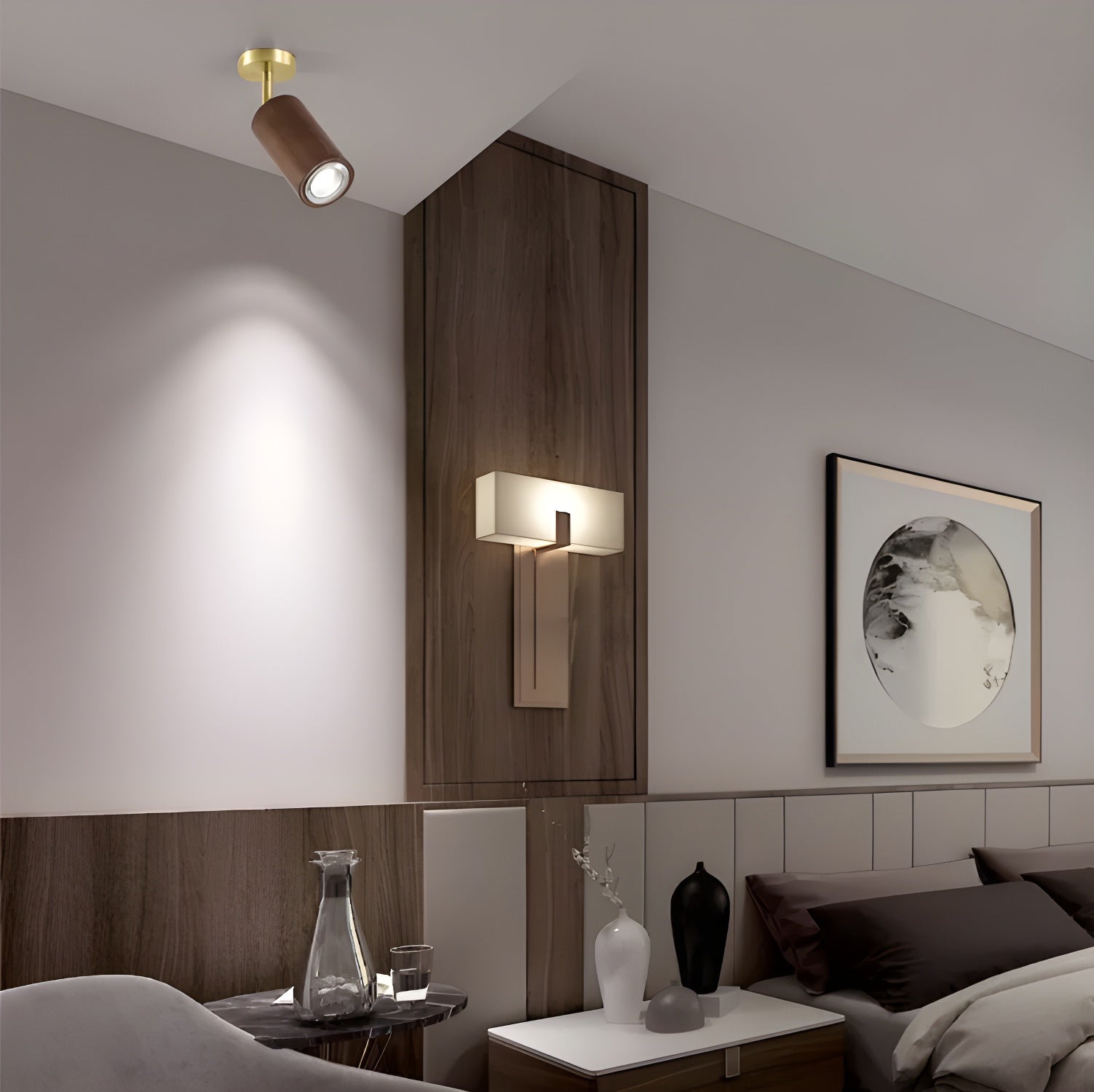 Caspwell Wood Flush Mount Ceiling Light