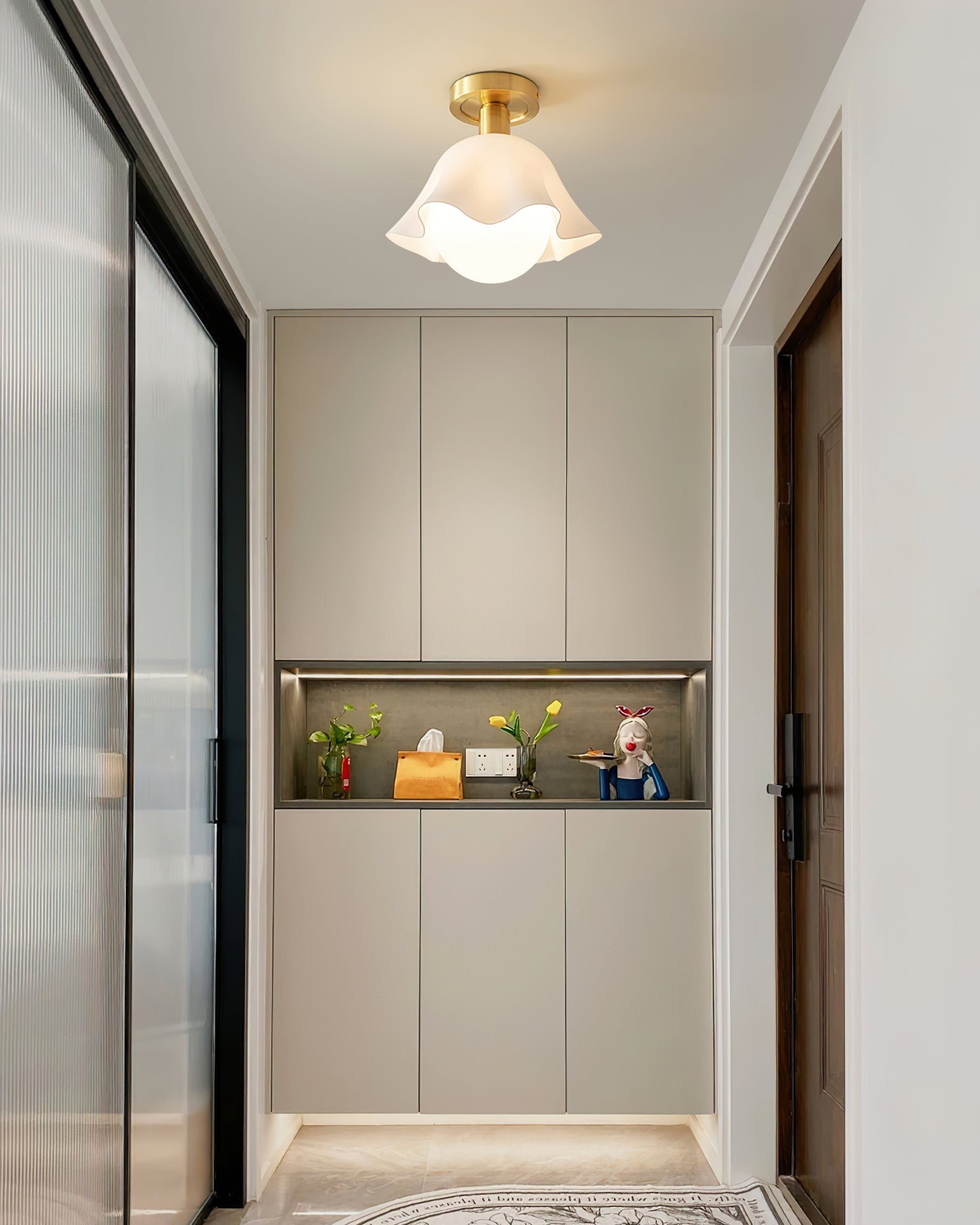 Petalia Semi-Flush Mount Ceiling Light - Neutral Decor