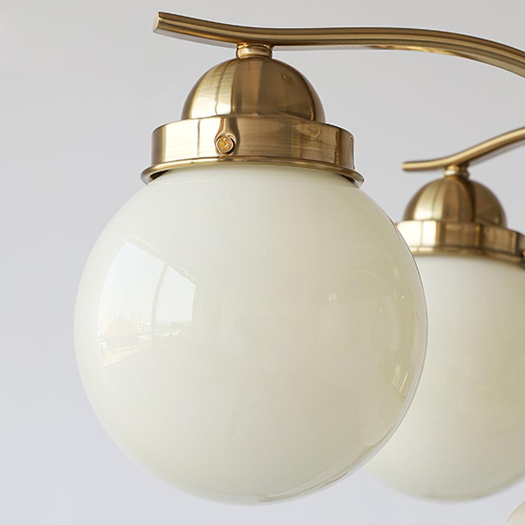 Lustra Chandelier Retro Chic Globe White Glass - Neutral Decor