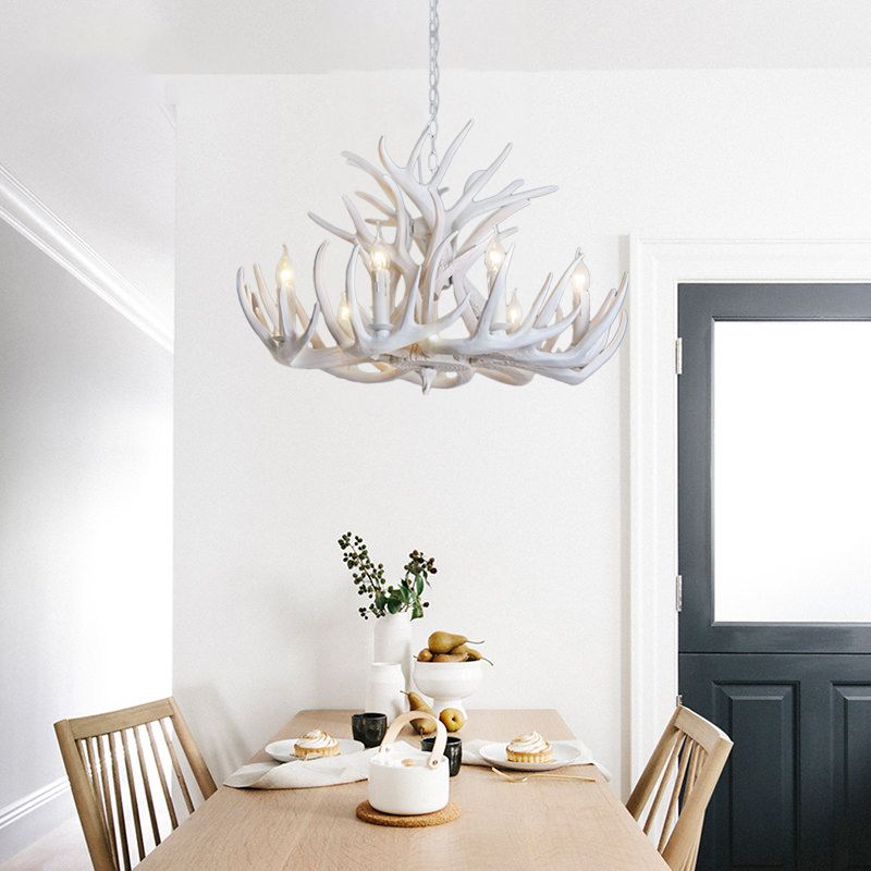 Silva Rustic Antler Resin Chandelier Dining Room - Neutral Decor