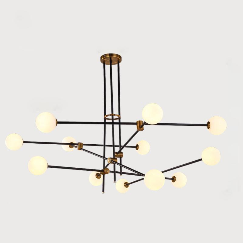 Celirissa Chandelier SI Brass Glass Globe