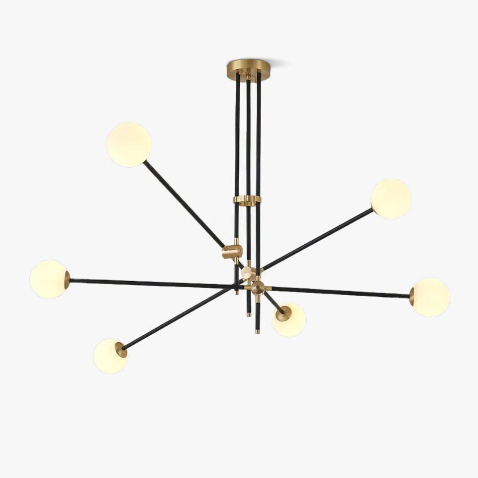Celirissa Chandelier SI Brass Glass Globe