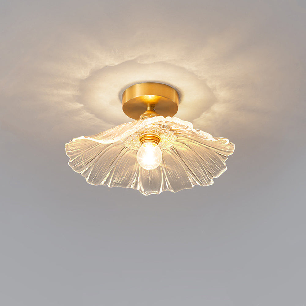 Arisha Art Deco Flower Glass Flush Mount Ceiling Light - Neutral Decor