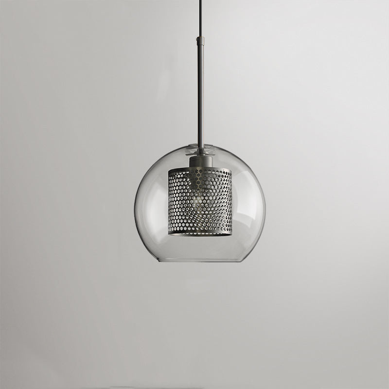 Arisha Golden Pendant Light, /Glass, Globe/Cylindric - Neutral Decor