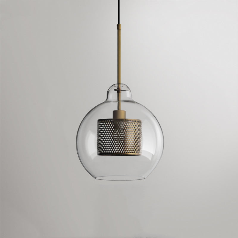 Arisha Golden Pendant Light, /Glass, Globe/Cylindric - Neutral Decor