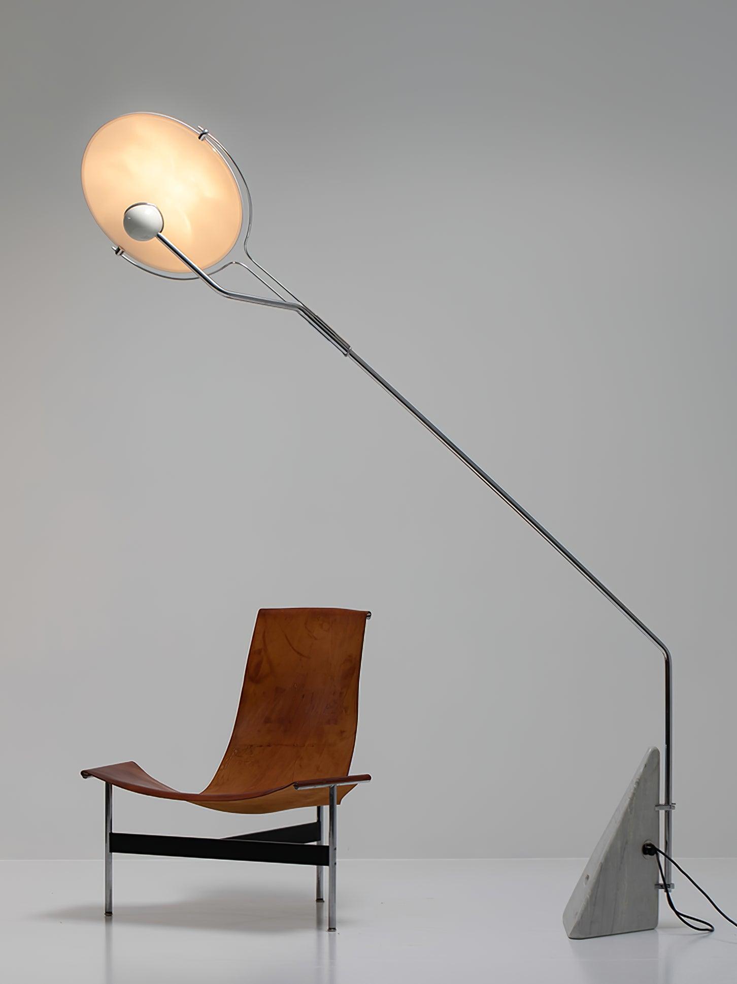 Olvenel Sculptural Chrome Marble Floor Lamp