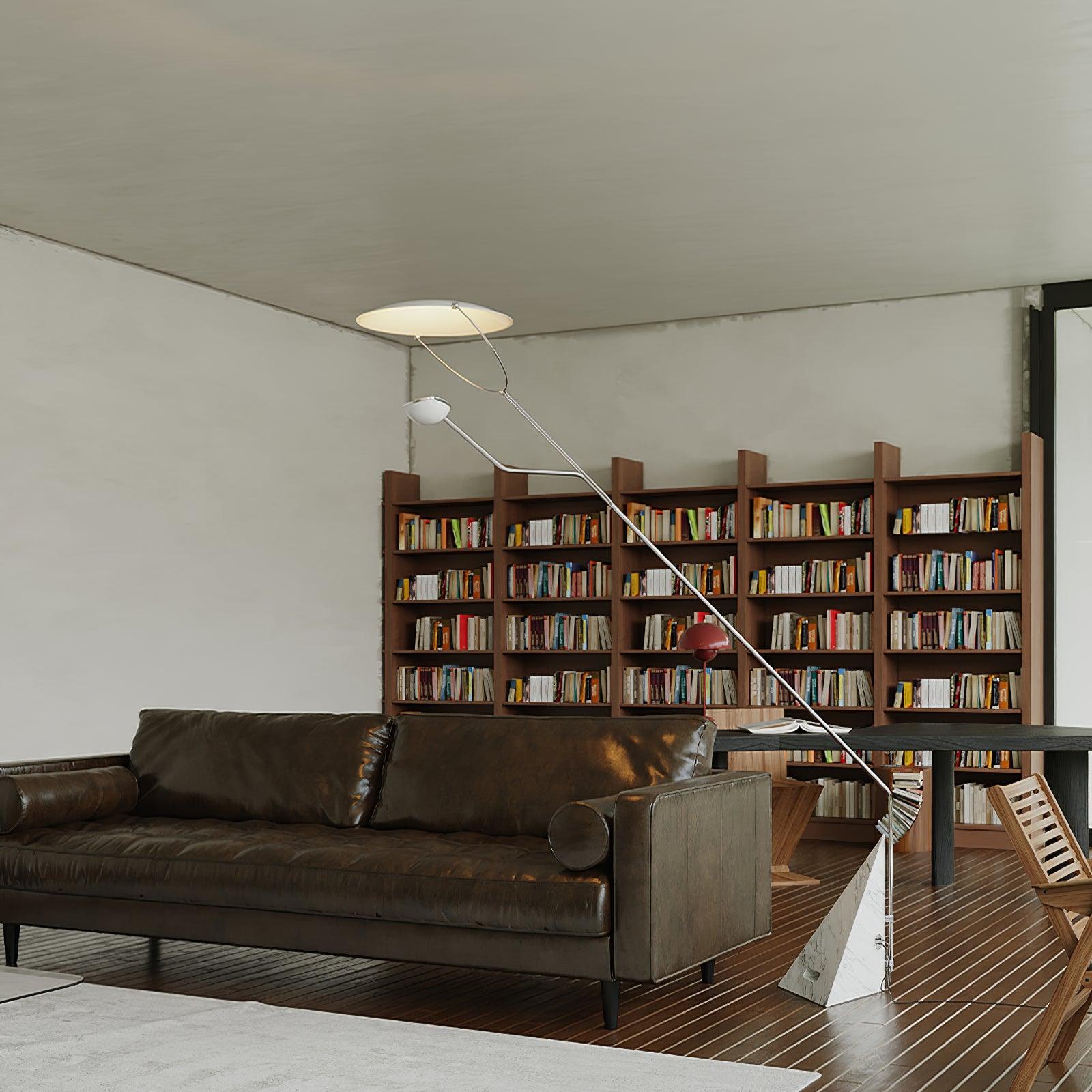 Olvenel Sculptural Chrome Marble Floor Lamp