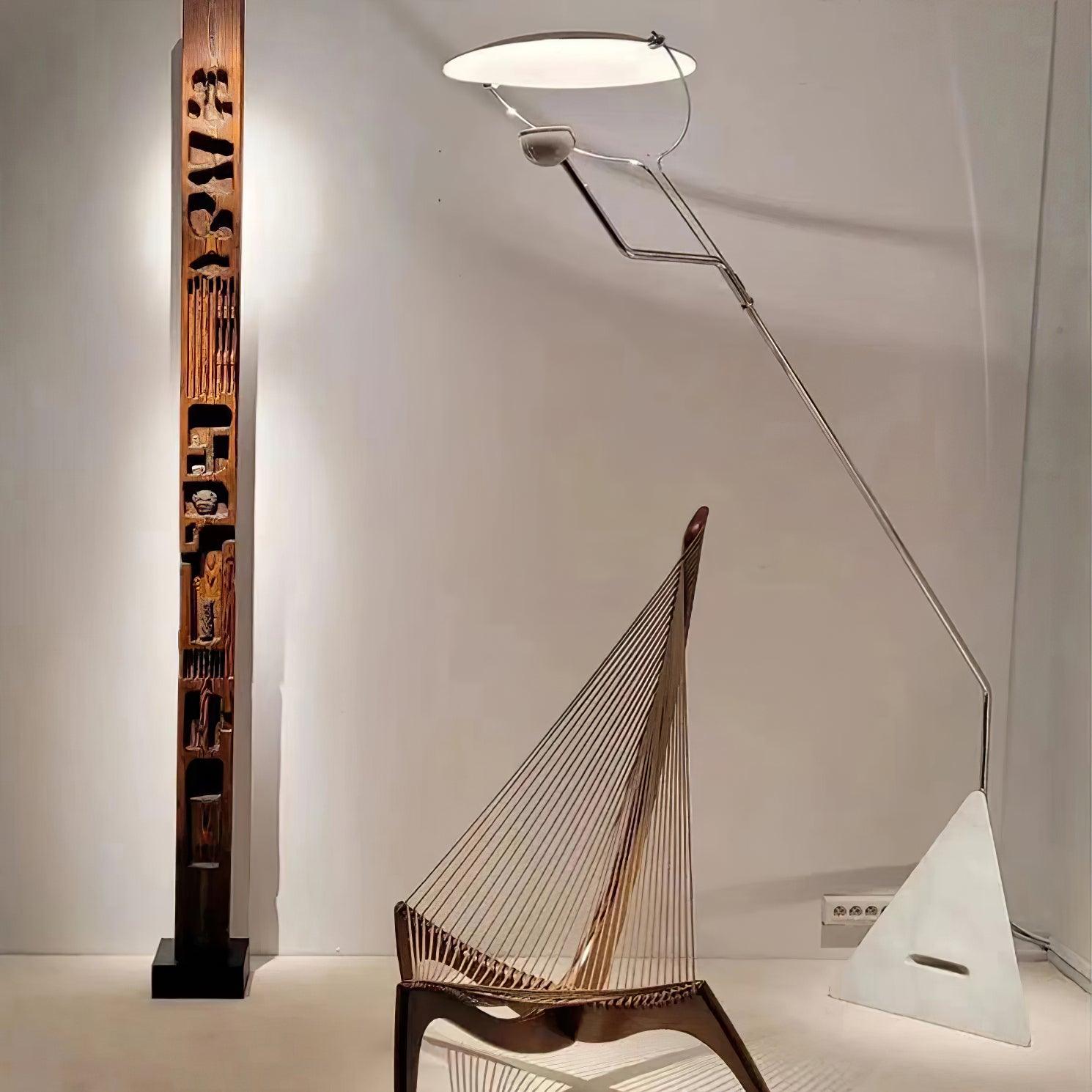 Olvenel Sculptural Chrome Marble Floor Lamp