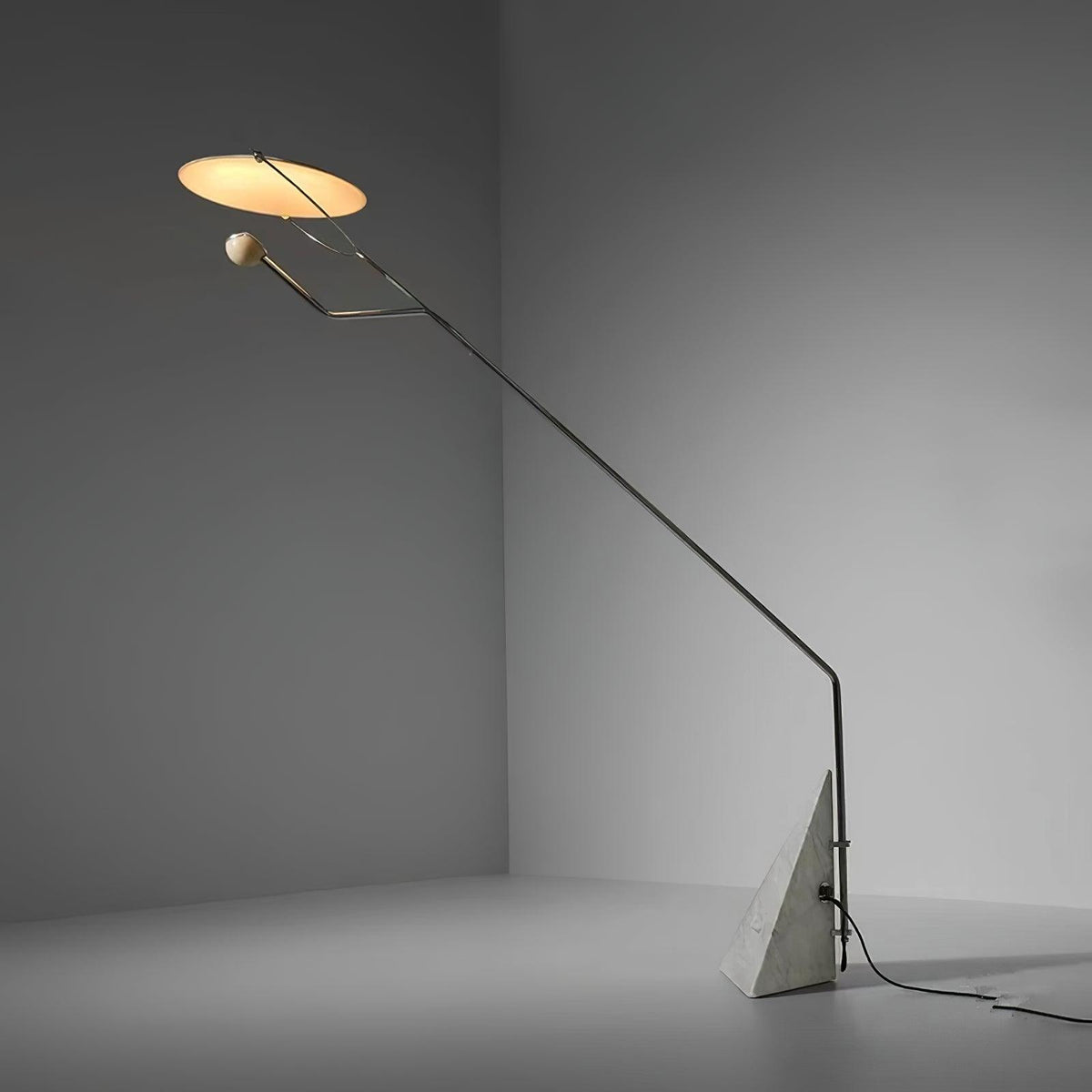 Olvenel Sculptural Chrome Marble Floor Lamp