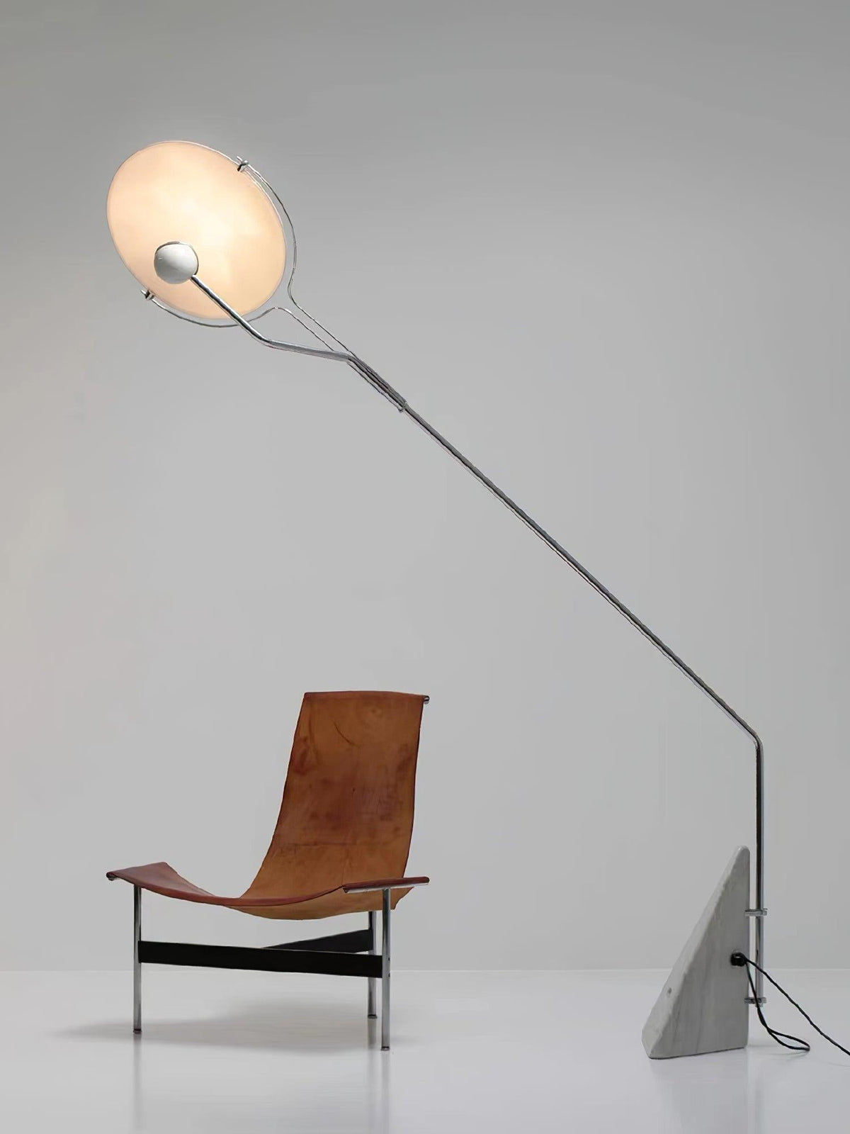 Olvenel Sculptural Chrome Marble Floor Lamp