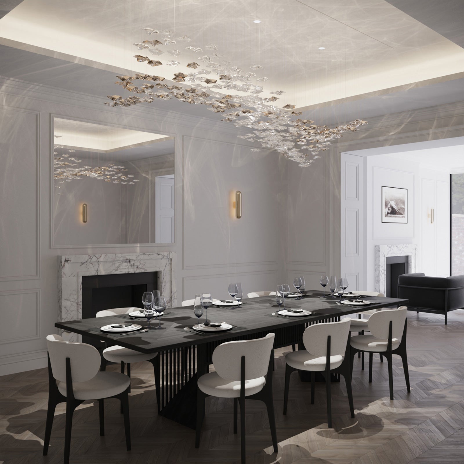 Lisk Luxury Brass Linear Chandelier