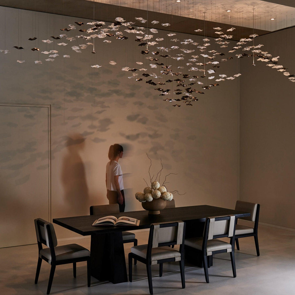 Nephele Crystal Leaf Chandelier