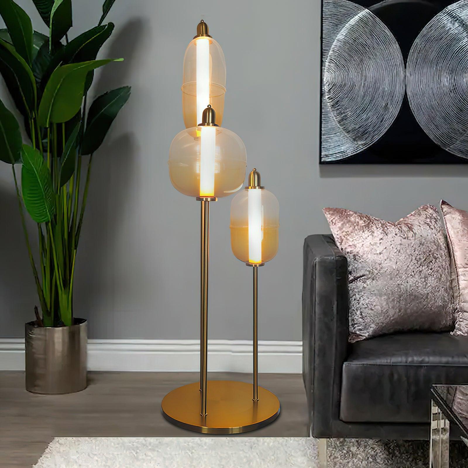 Fraser Modern Glass Floor Lamp - Neutral Decor