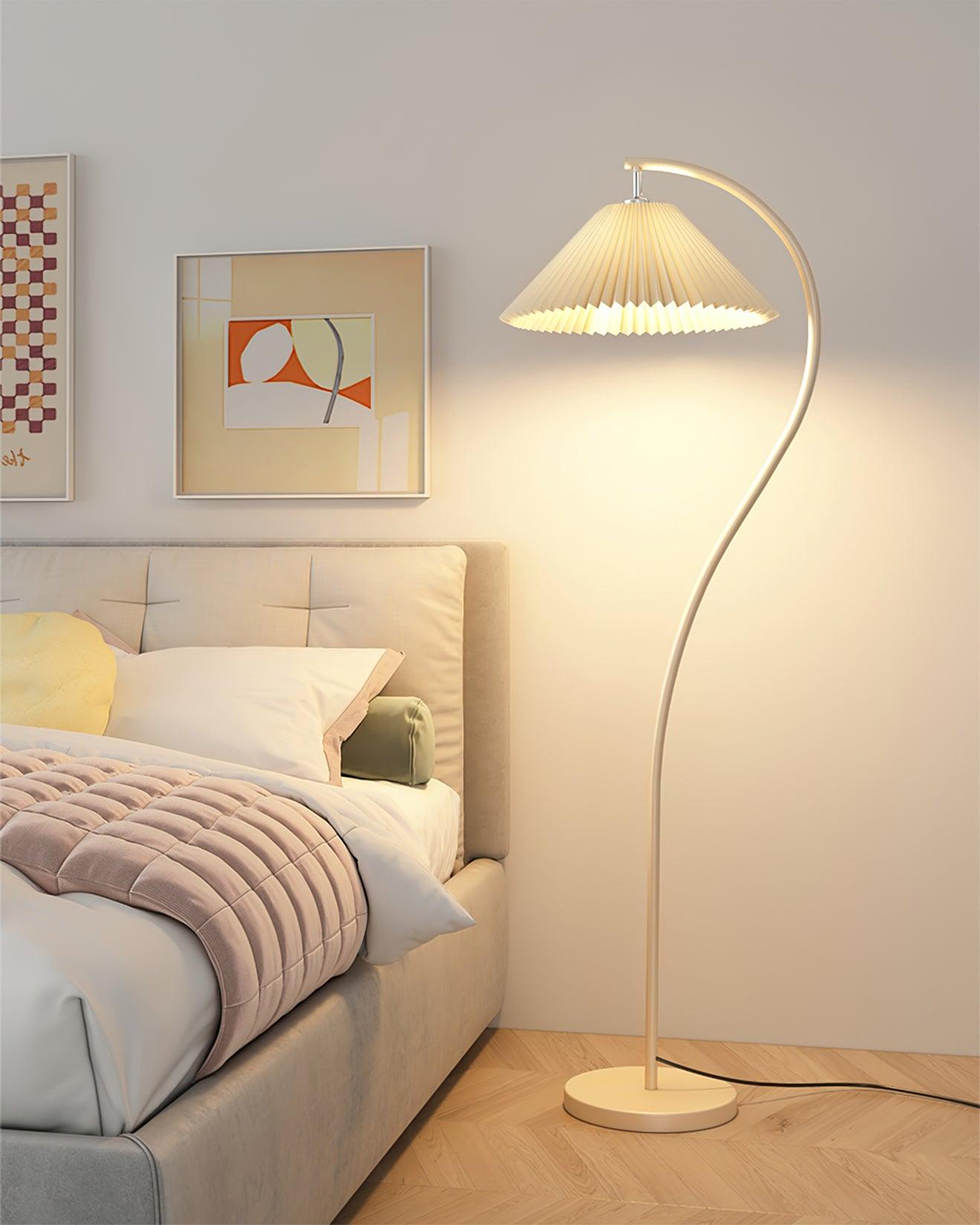 Mytalil Modern Curved Fabric Floor Lamp