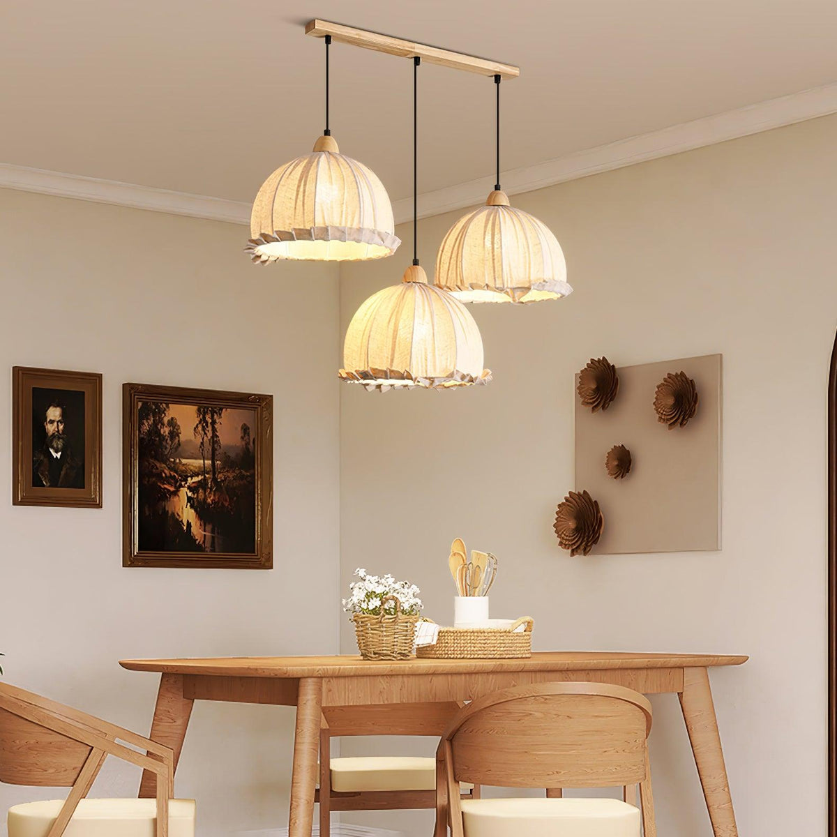 Shell Minimalist Wood Pendant Lamp