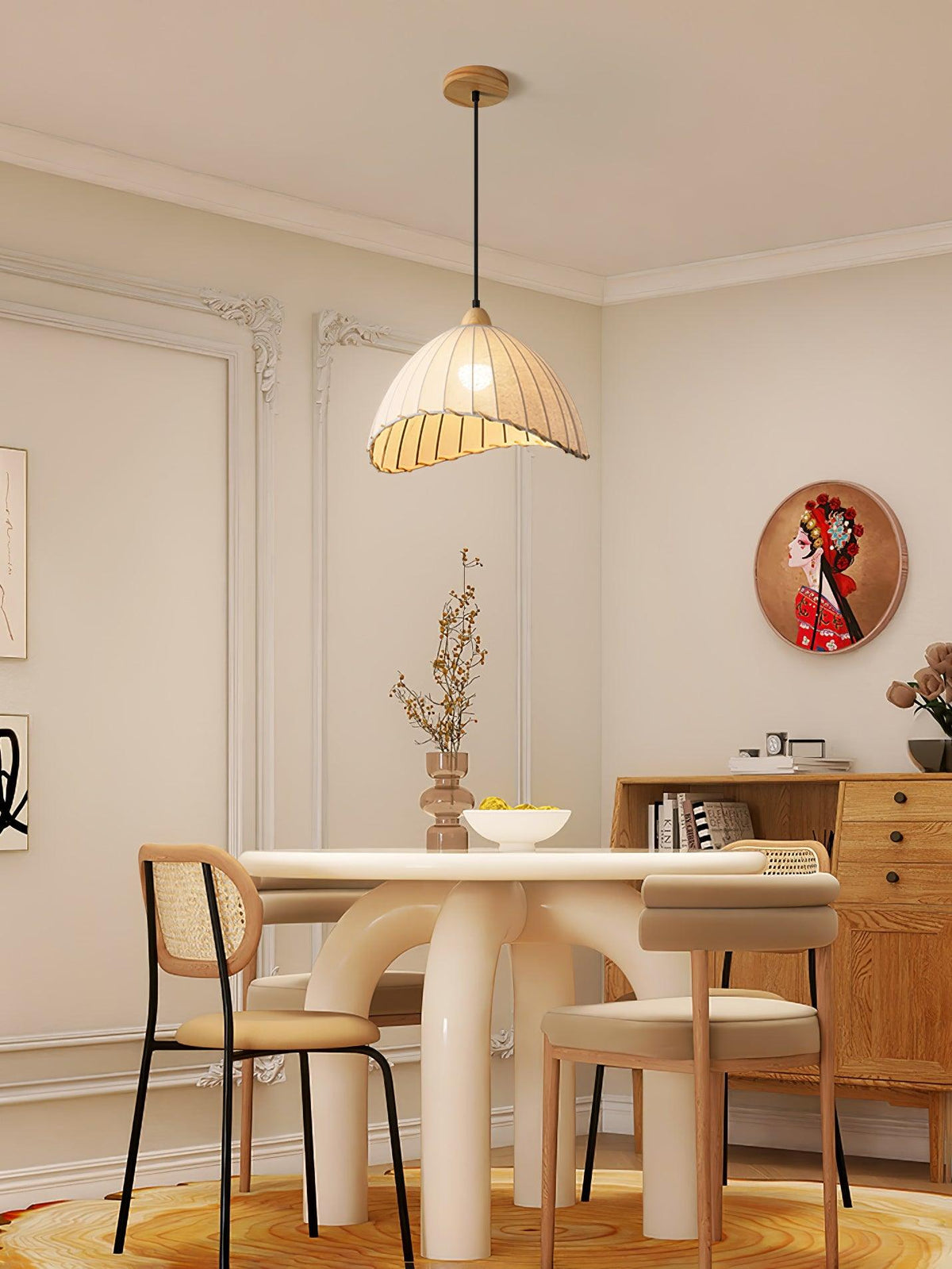 Shell Minimalist Wood Pendant Lamp