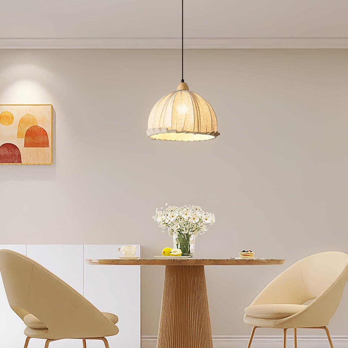 Shell Minimalist Wood Pendant Lamp