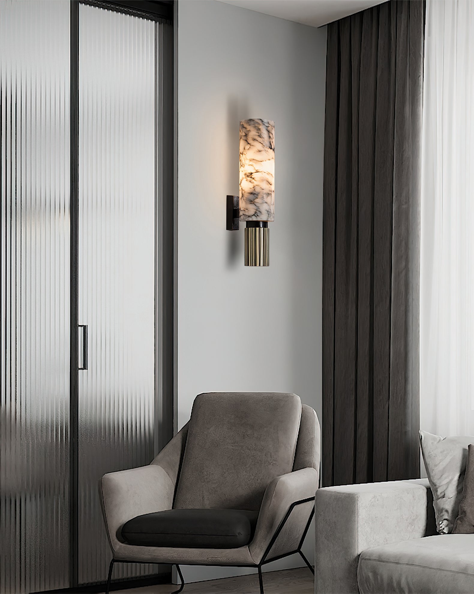 Olnoreth Modern Minimalist Alabaster Wall Lamp - Neutral Decor