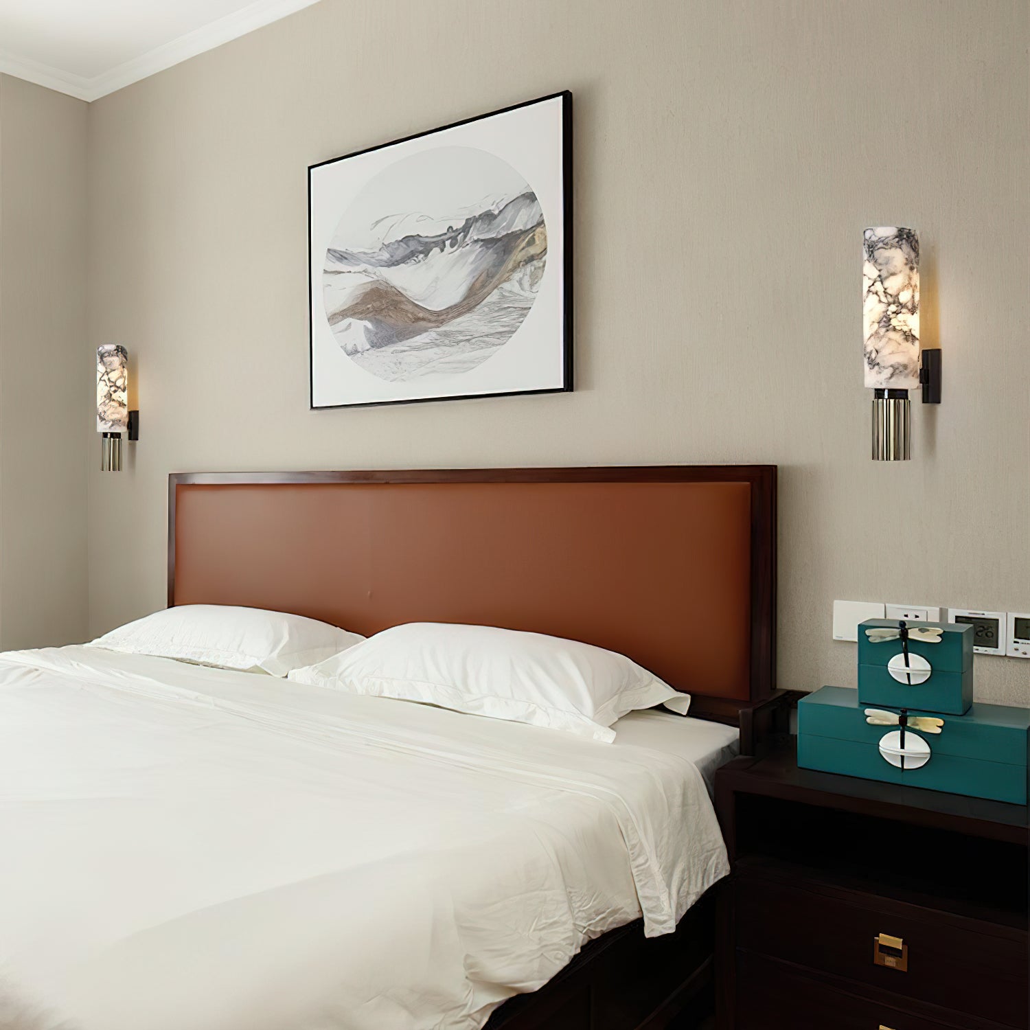 Olnoreth Modern Minimalist Alabaster Wall Lamp - Neutral Decor