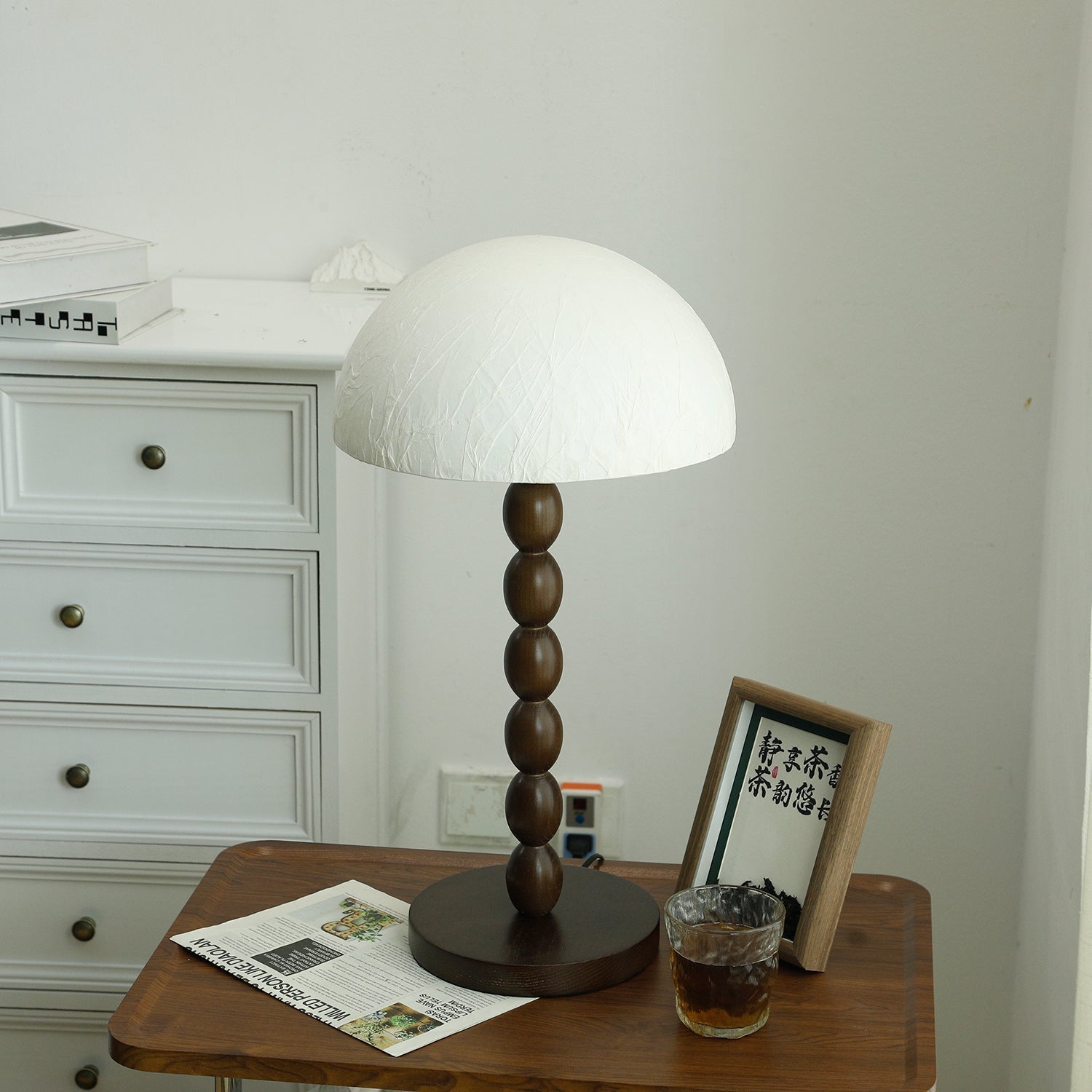 Veloin Paper Wood Table Lamp