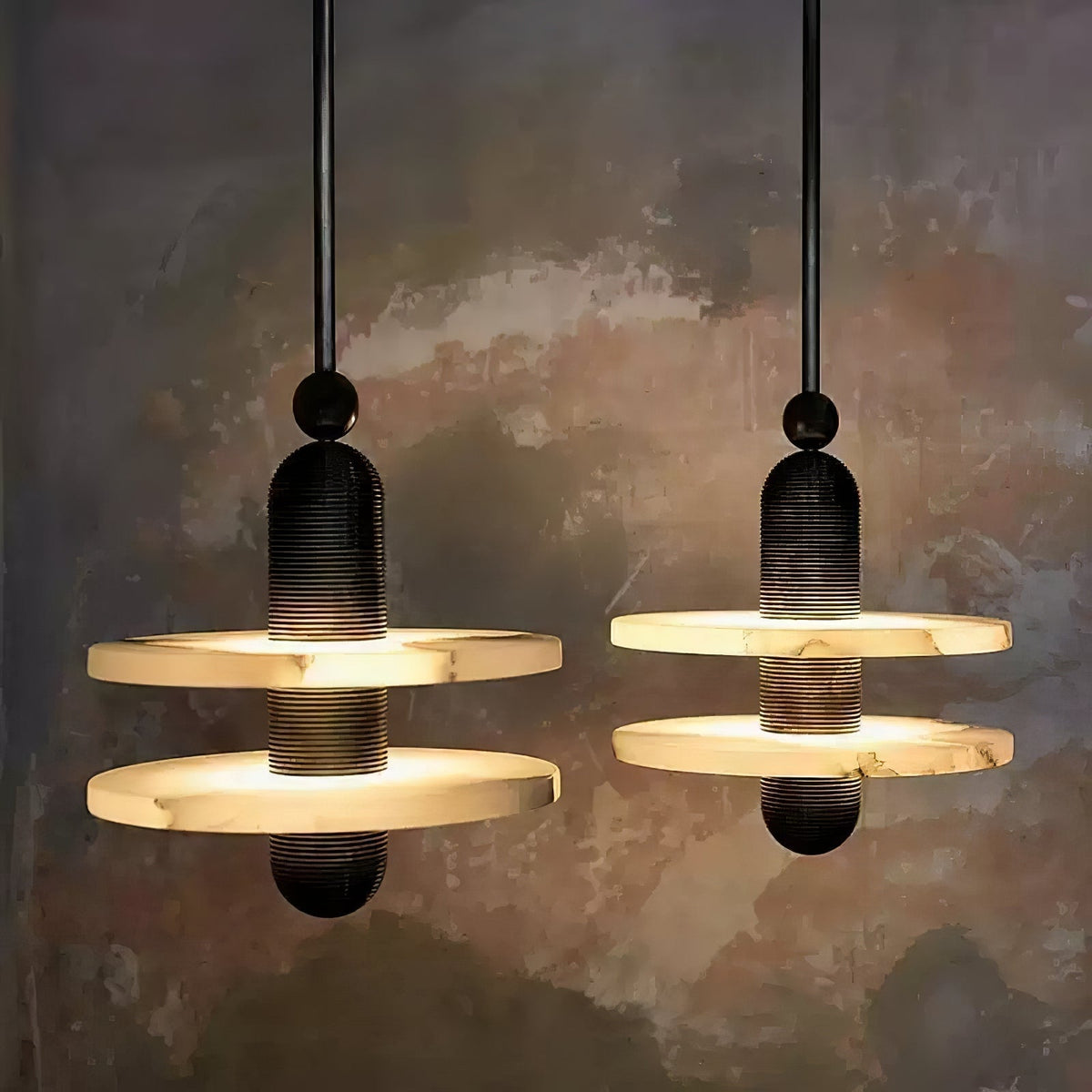 Avenirina Brushed Brass Alabaster Pendant Light