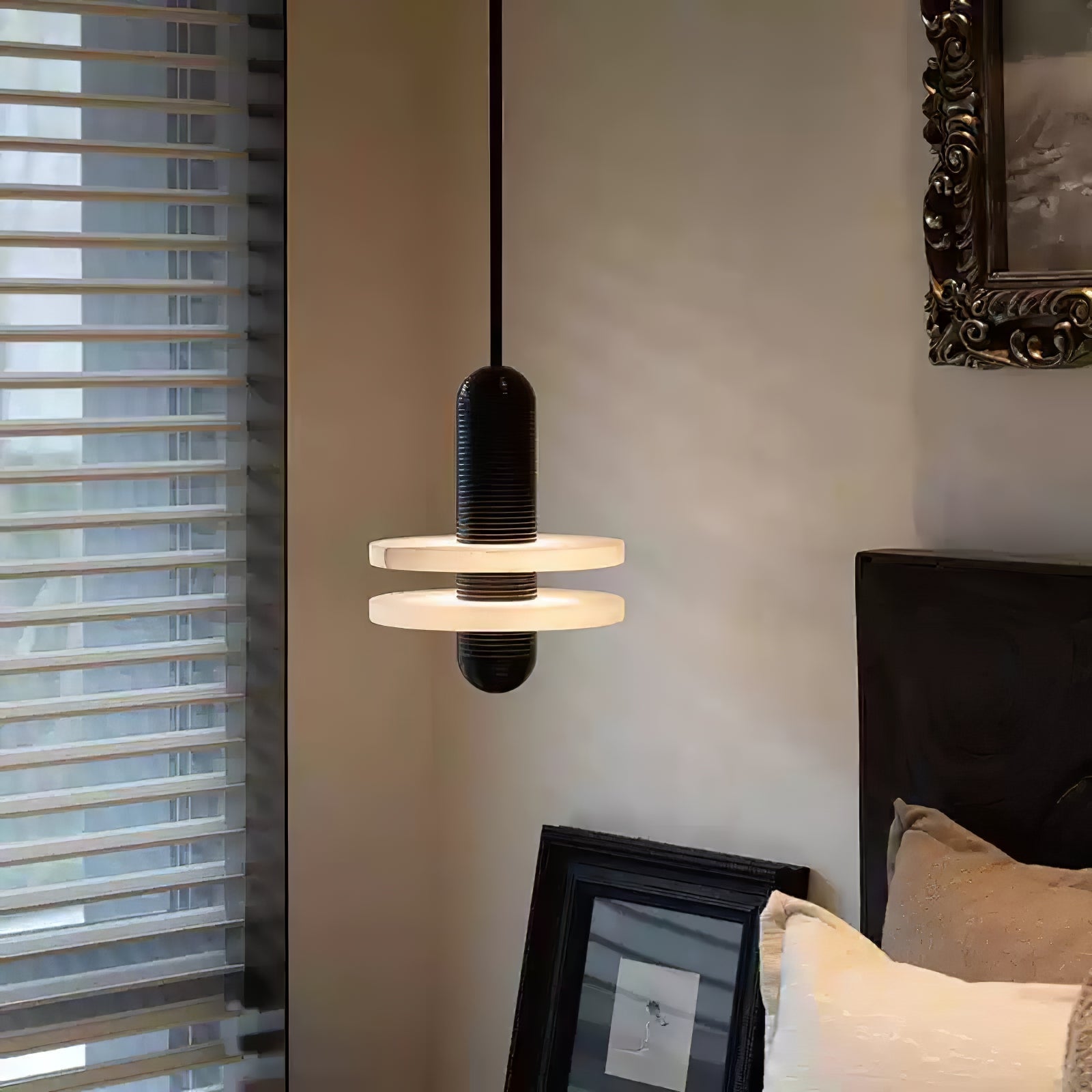 Avenirina Brushed Brass Alabaster Pendant Light
