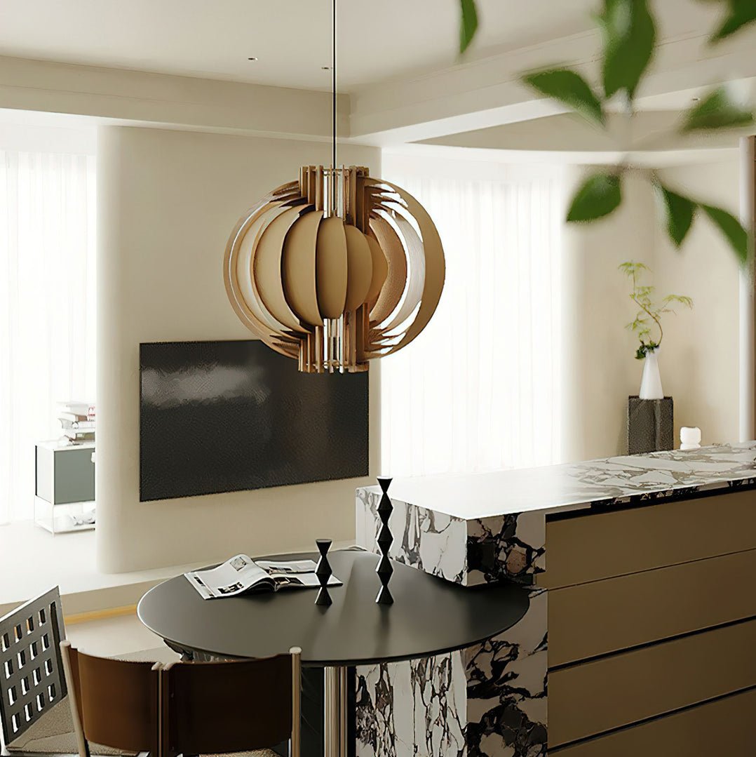 Ivraeus Premium Elegance Ring Wood Pendant Light