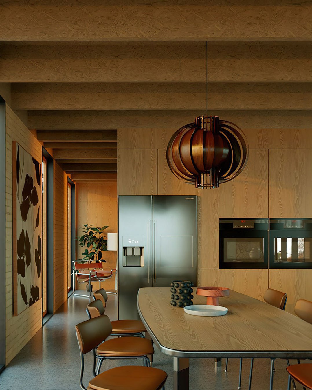 Ivraeus Premium Elegance Ring Wood Pendant Light