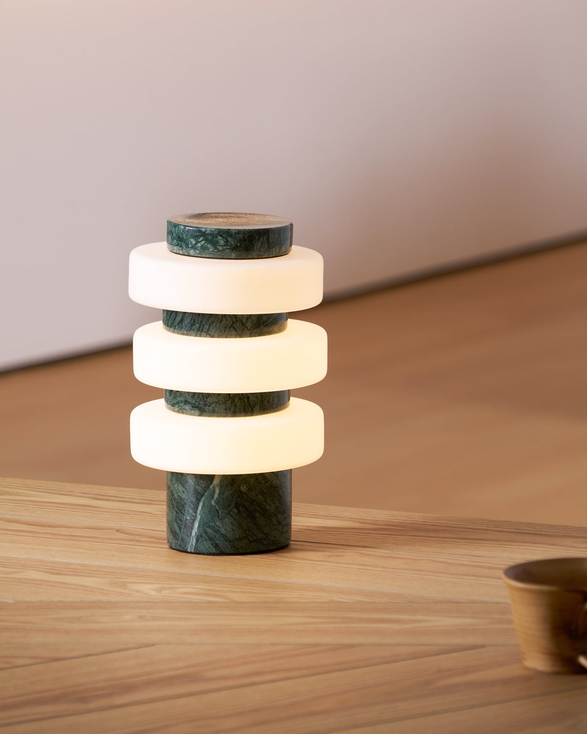 Thea Modern Travertine Table Lamp