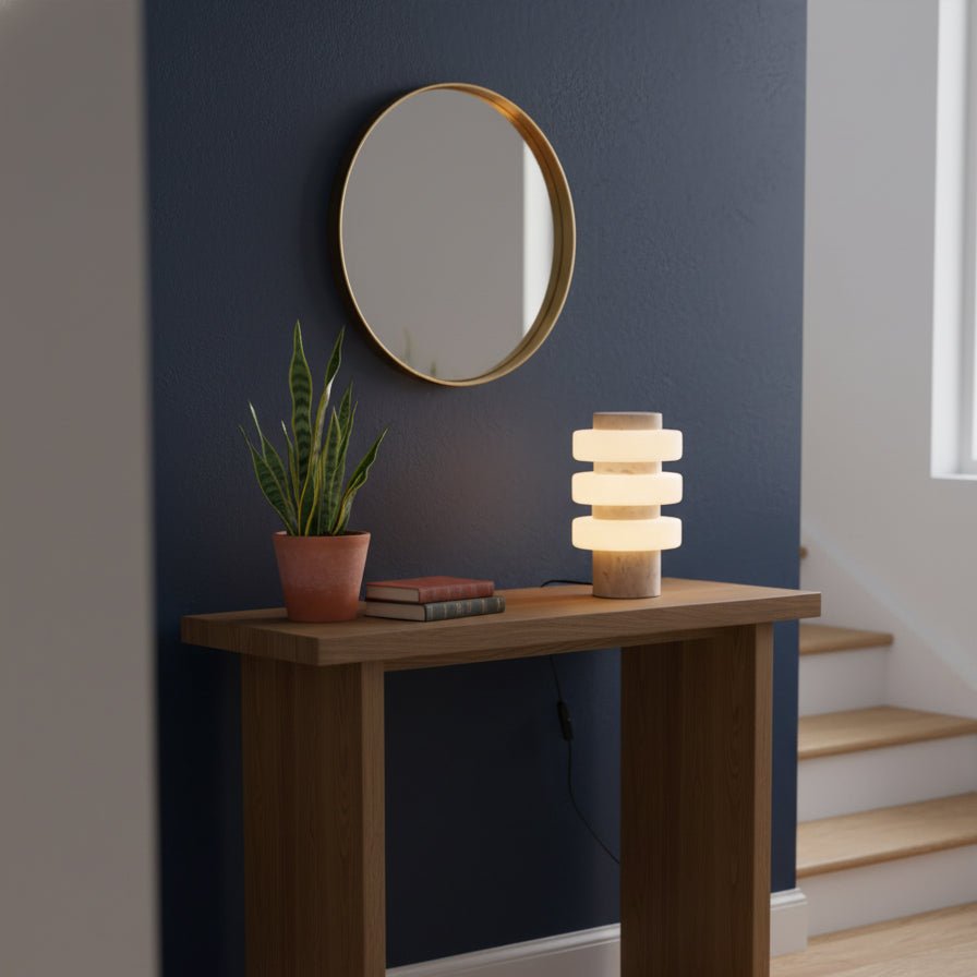 Thea Modern Travertine Table Lamp