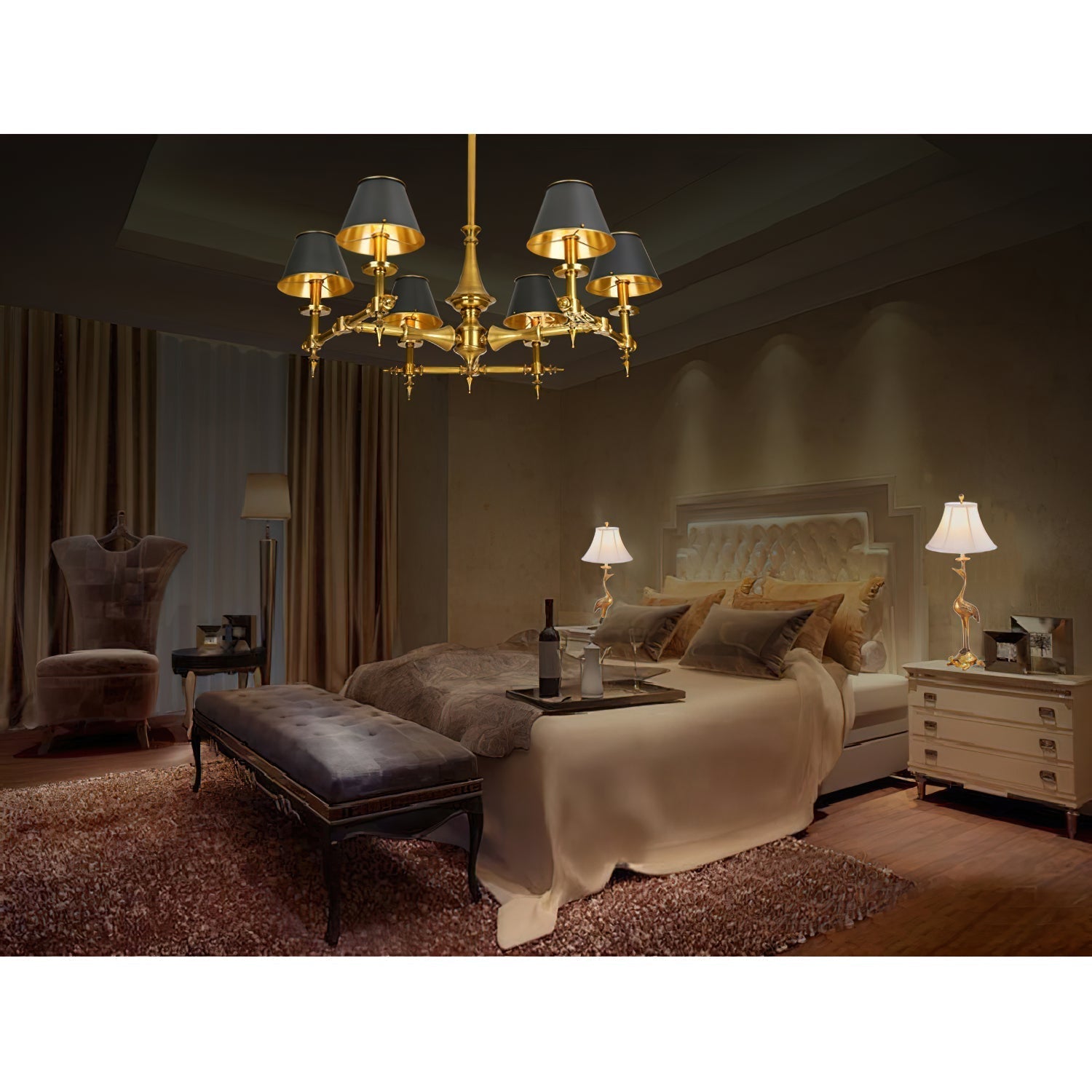 Comarion Vintage Traditional Chandelier - Neutral Decor