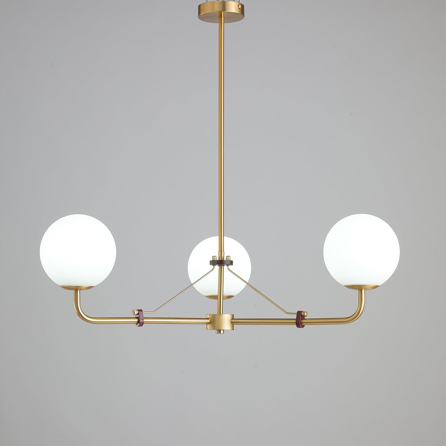Oriarelle Chandelier Brass Globe Savanna Elegant