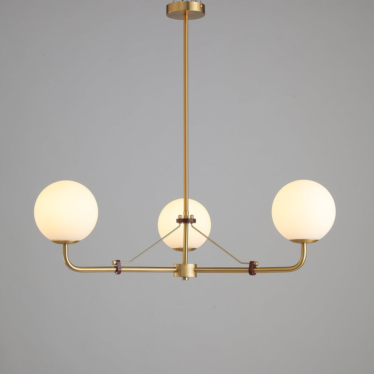 Oriarelle Chandelier Brass Globe Savanna Elegant