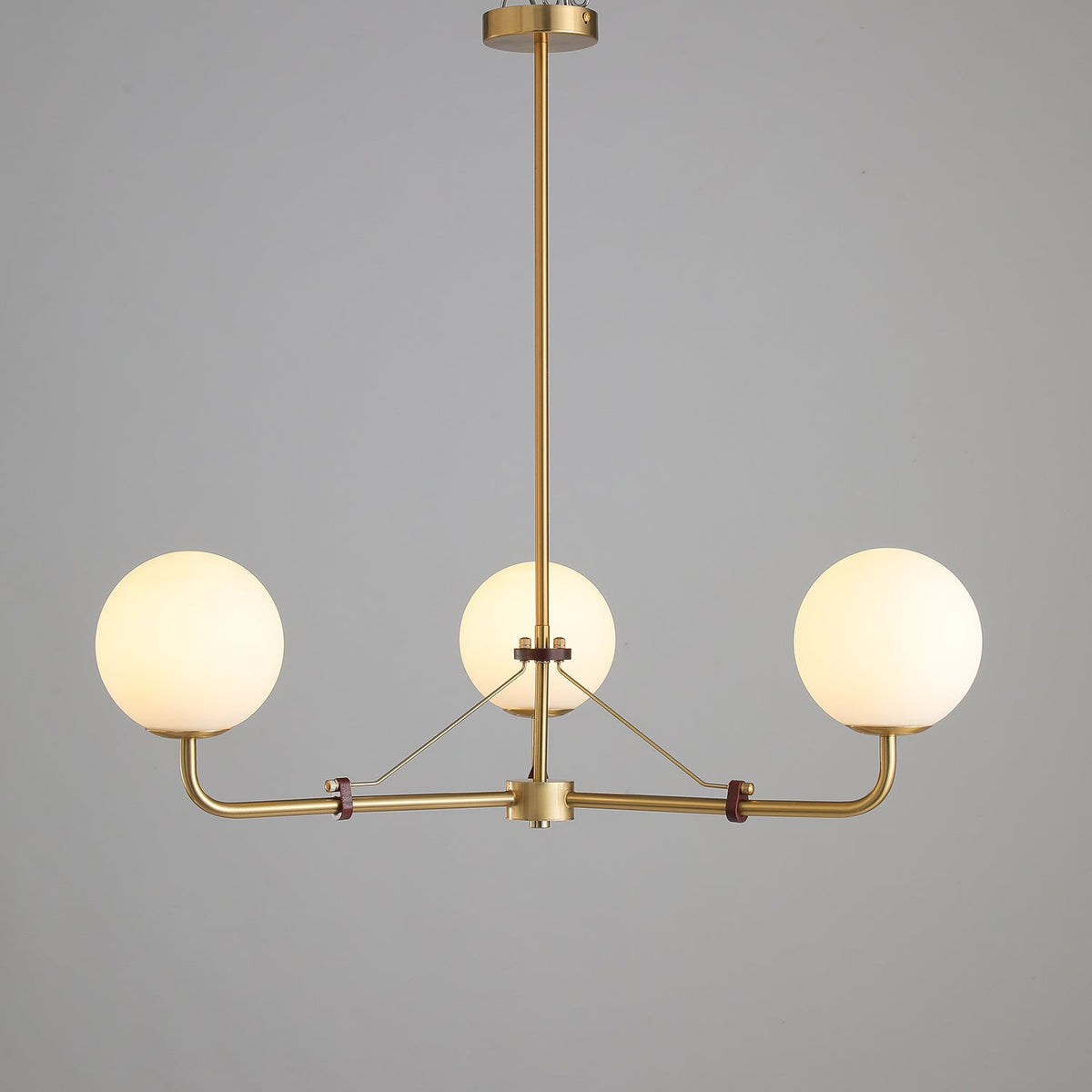Oriarelle Chandelier Brass Globe Savanna Elegant