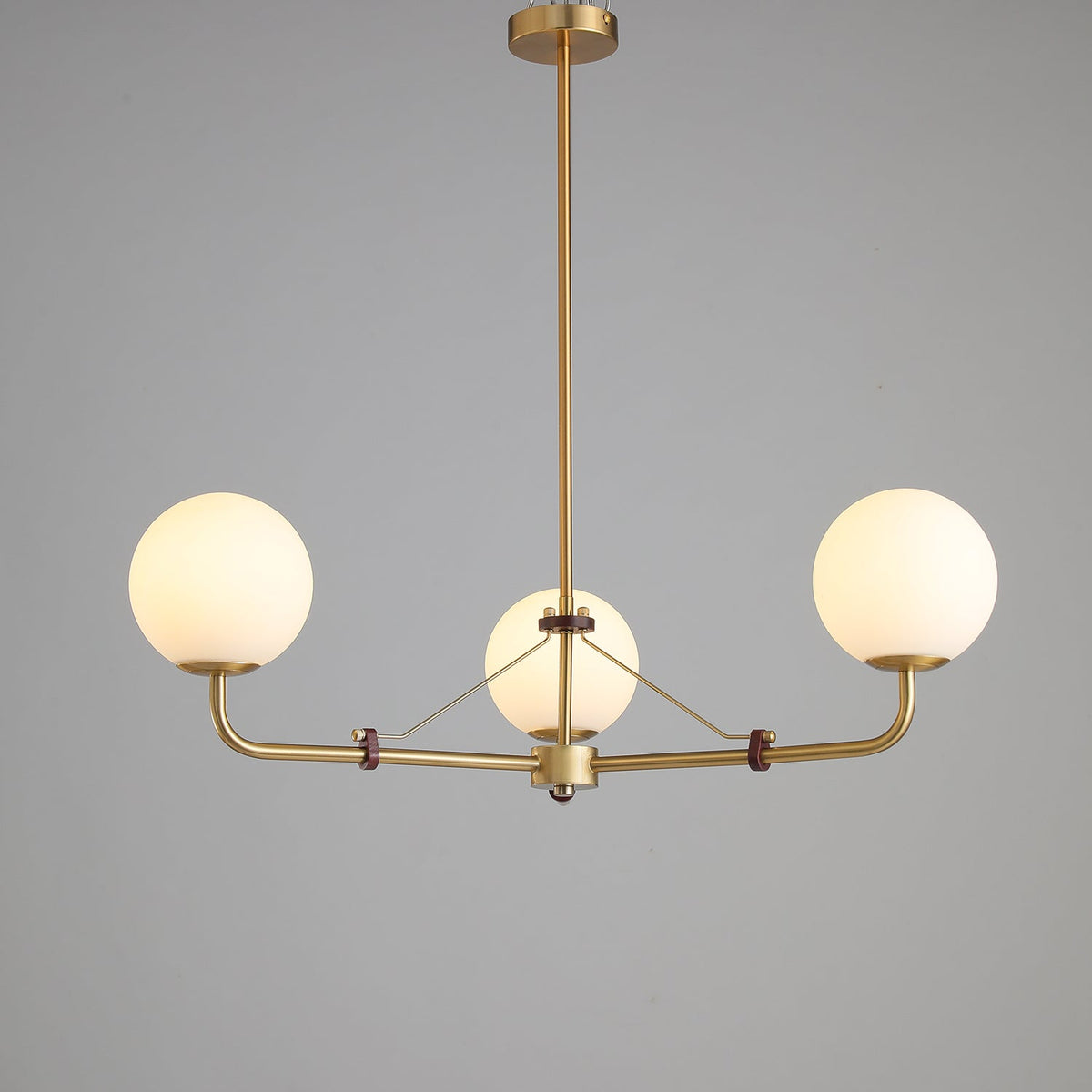 Oriarelle Chandelier Brass Globe Savanna Elegant
