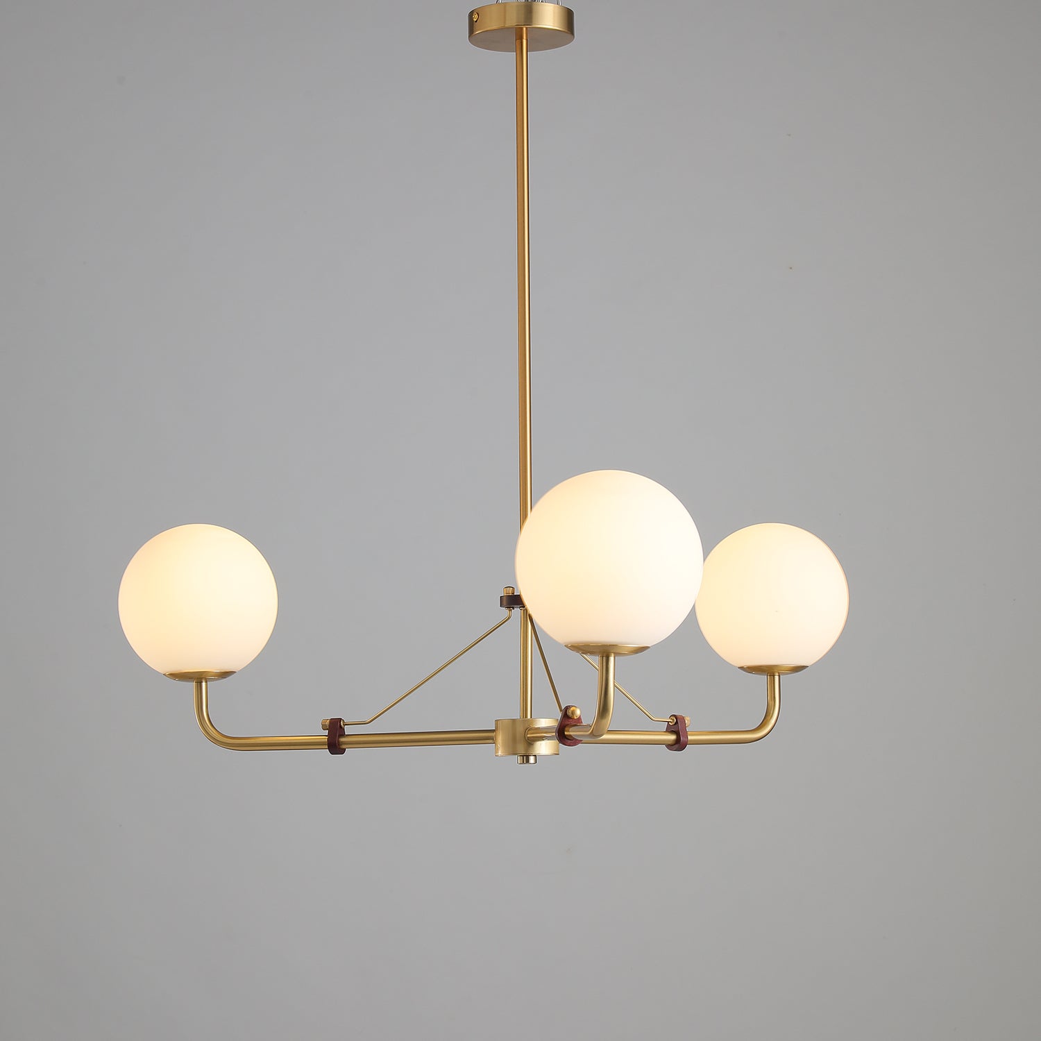 Oriarelle Chandelier Brass Globe Savanna Elegant
