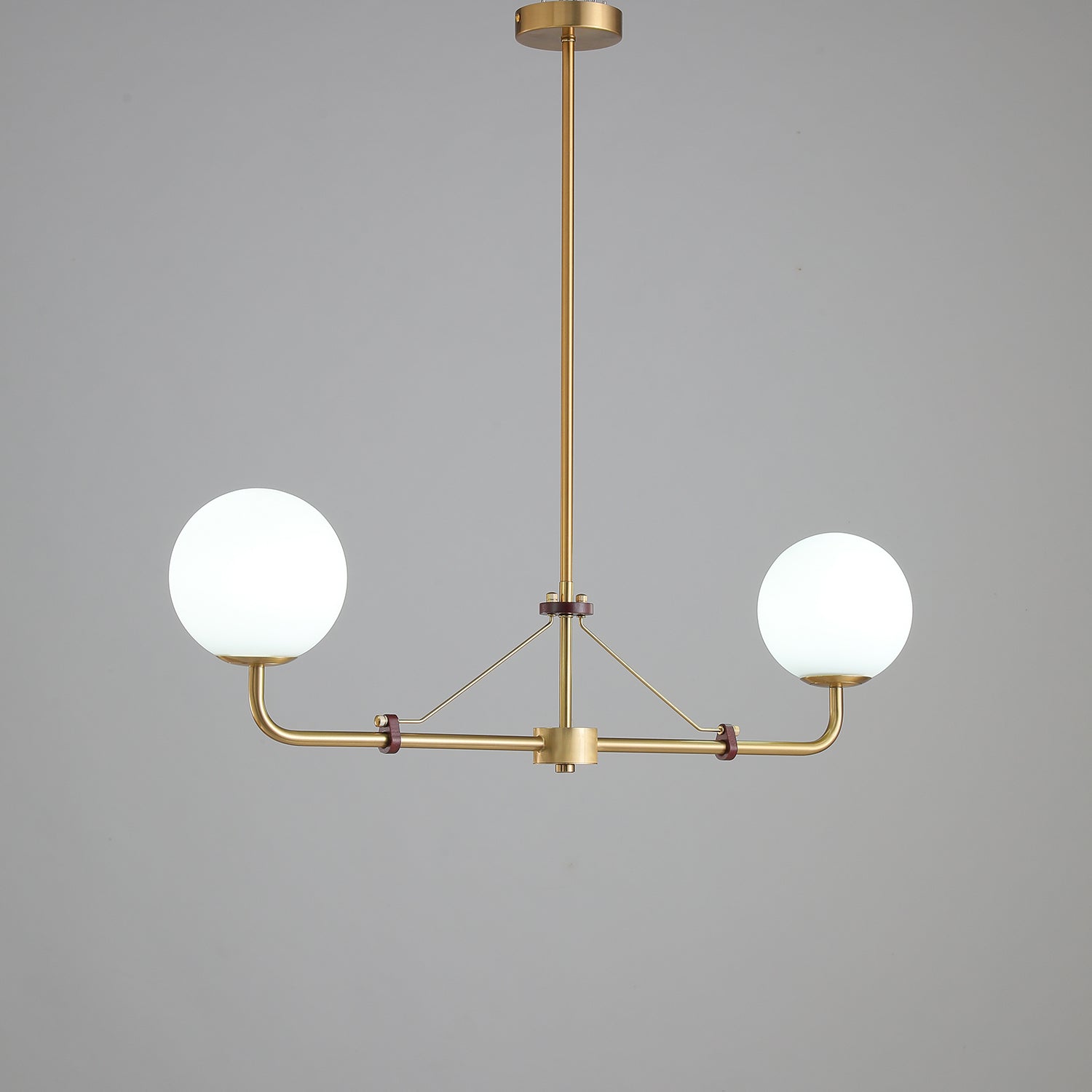 Oriarelle Chandelier Brass Globe Savanna Elegant