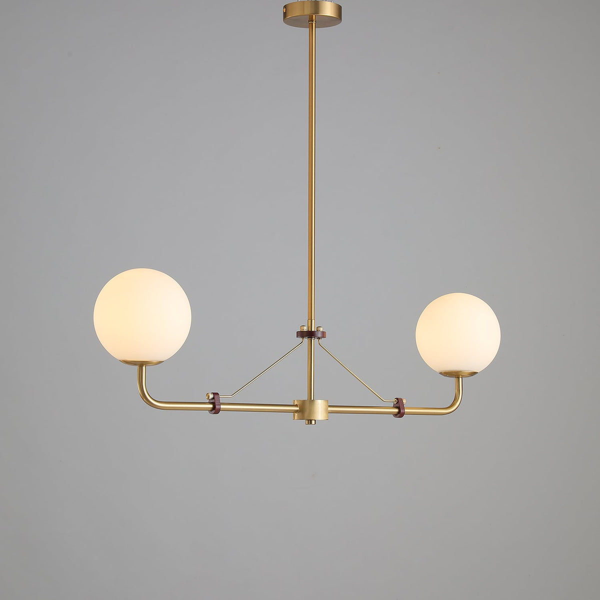 Oriarelle Chandelier Brass Globe Savanna Elegant