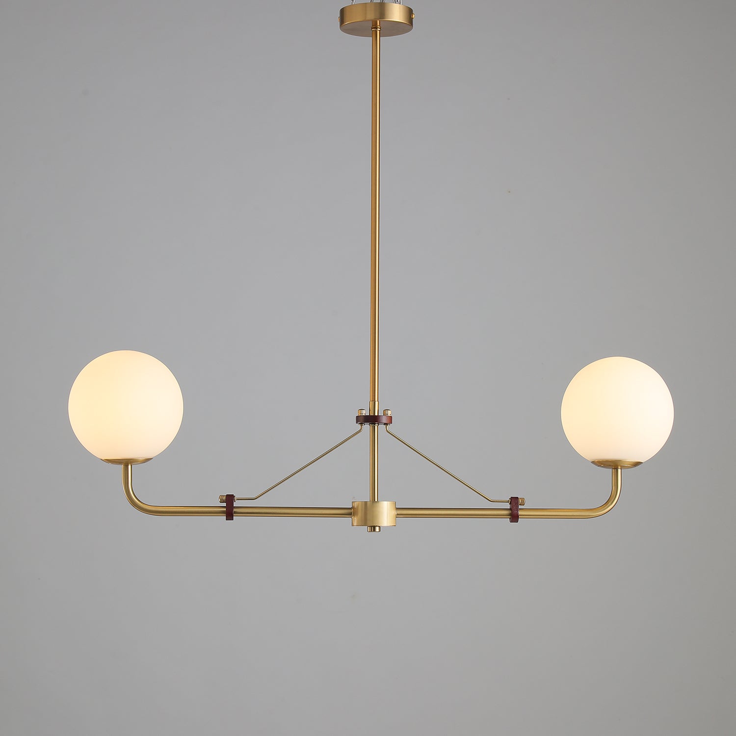Oriarelle Chandelier Brass Globe Savanna Elegant