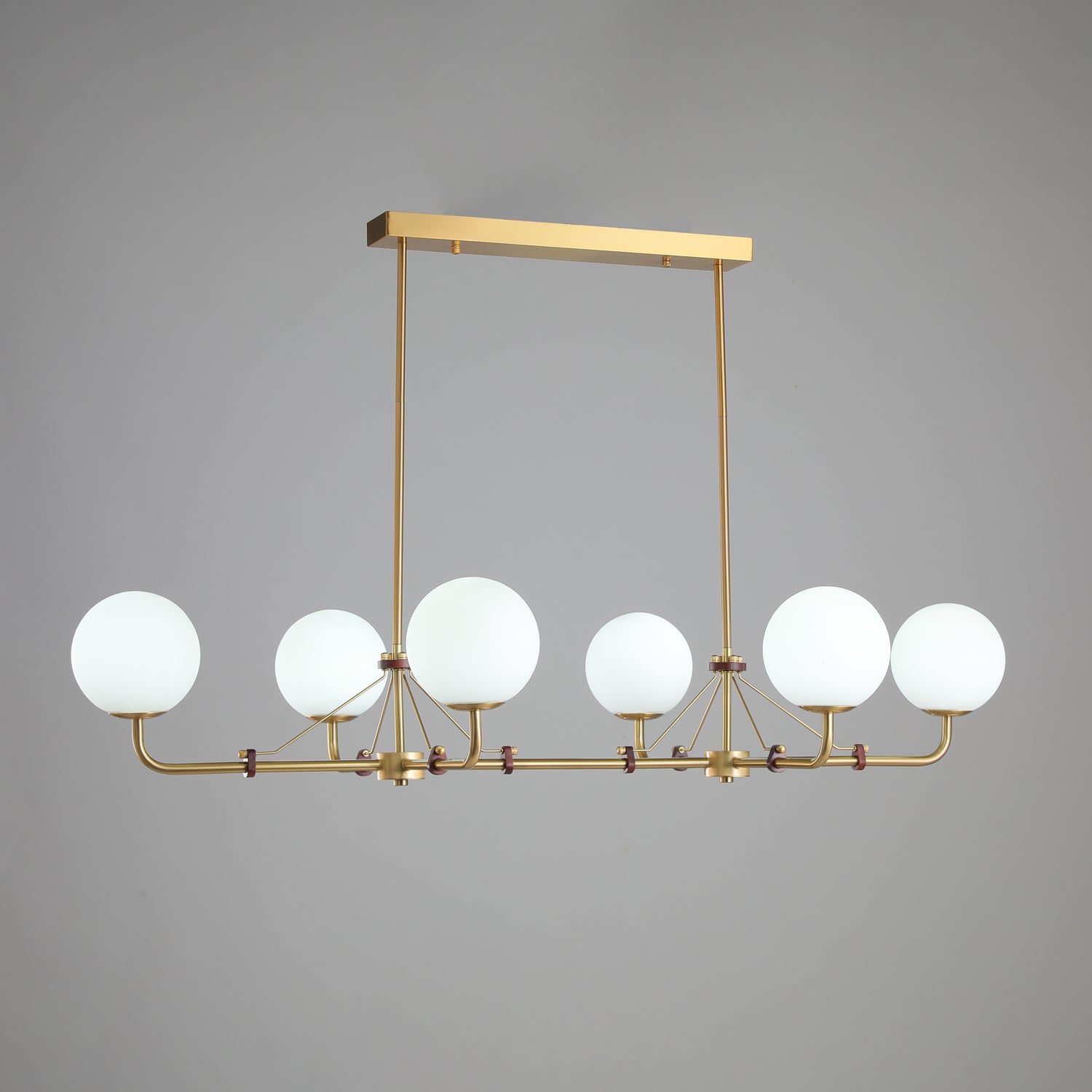 Oriarelle Chandelier Brass Globe Savanna Elegant