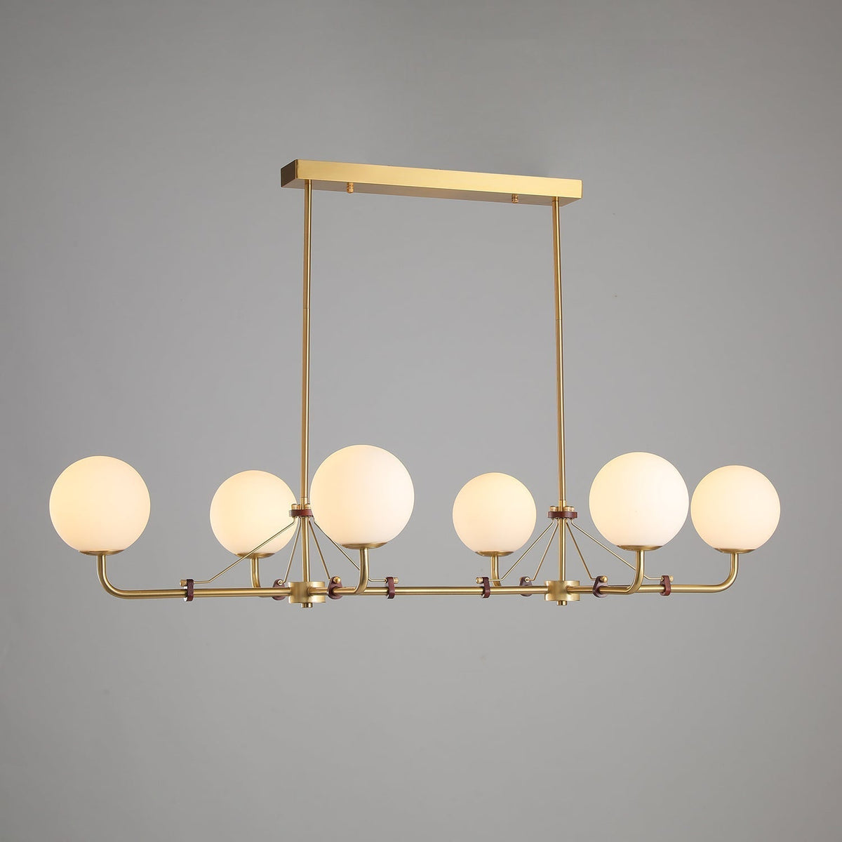 Oriarelle Chandelier Brass Globe Savanna Elegant
