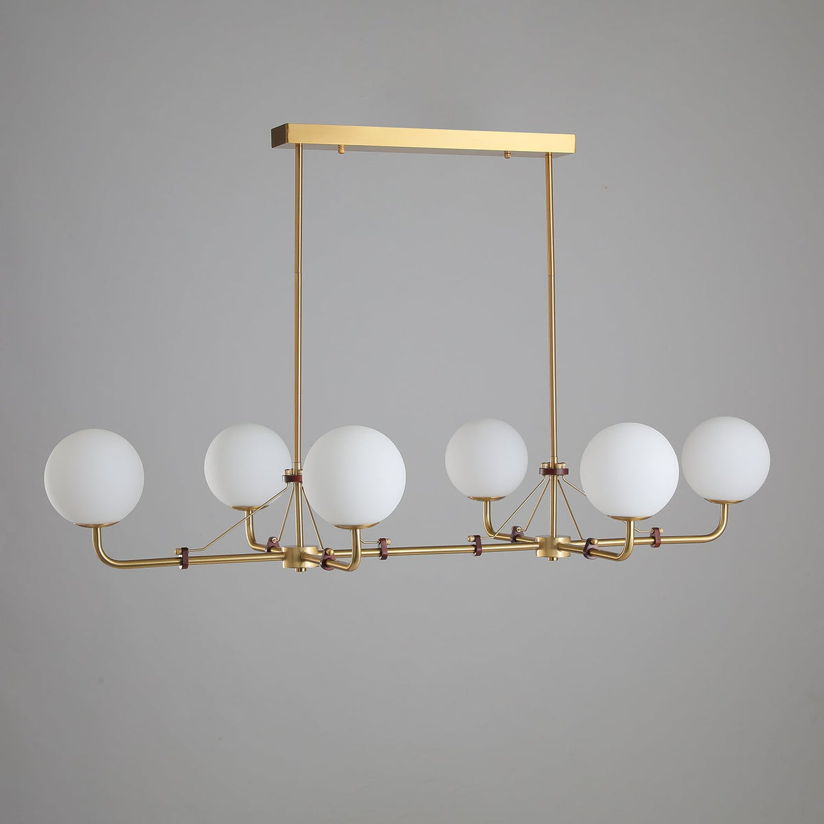 Oriarelle Chandelier Brass Globe Savanna Elegant