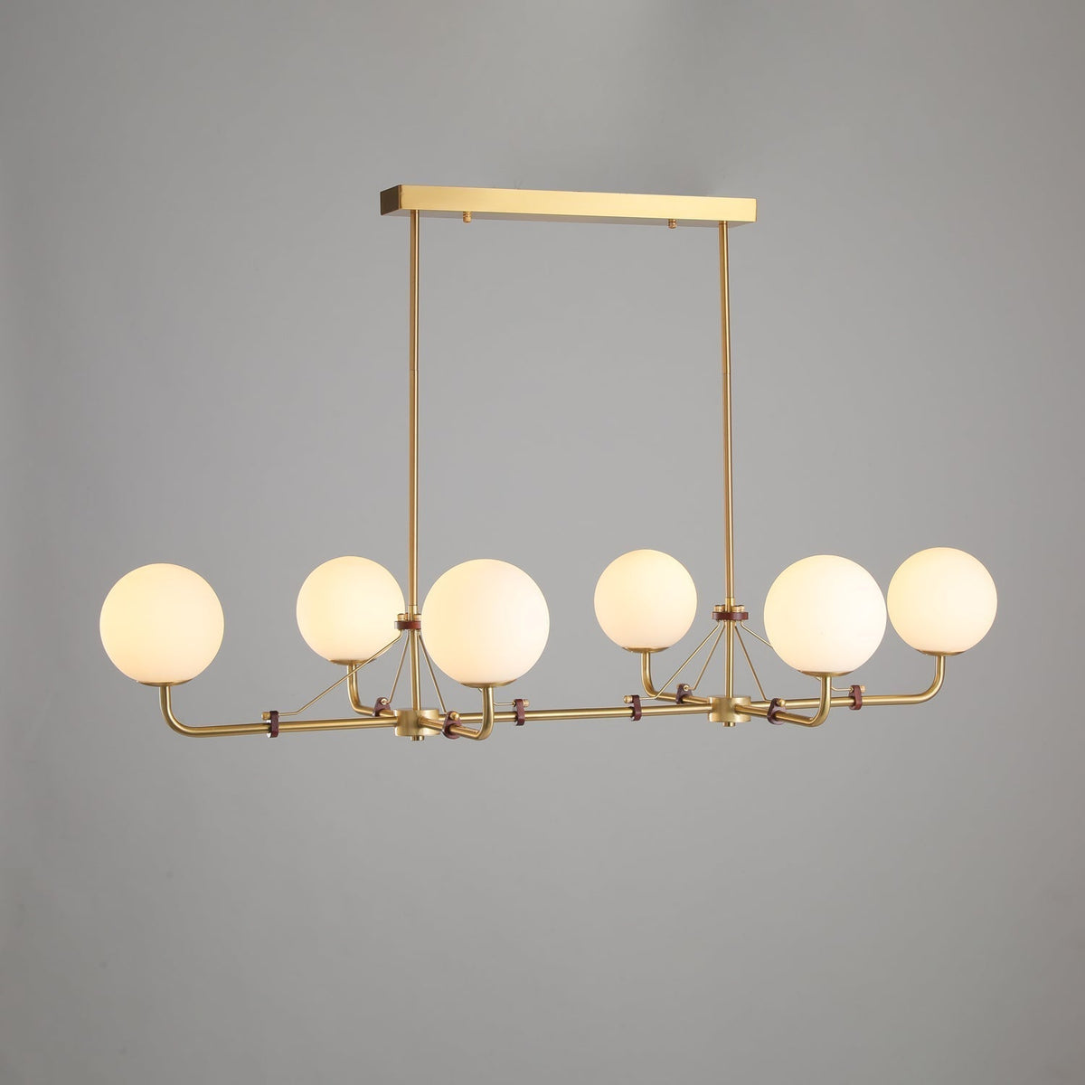 Oriarelle Chandelier Brass Globe Savanna Elegant