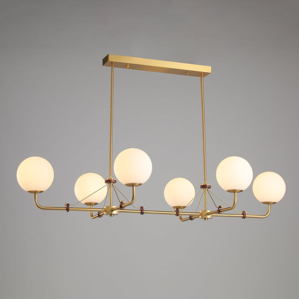 Oriarelle Chandelier Brass Globe Savanna Elegant